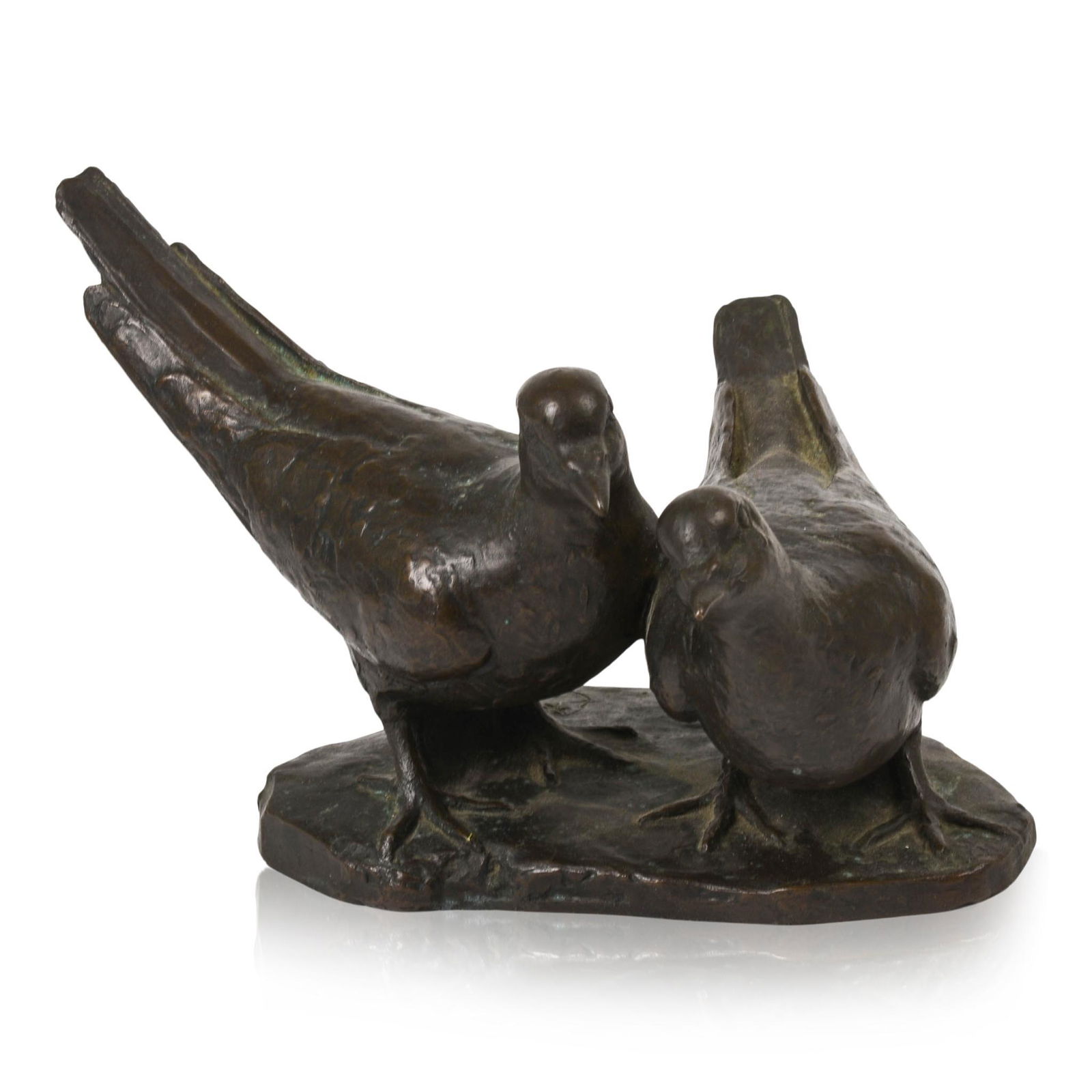 Asian Cast Bronze of Two Doves. (1 of 4)