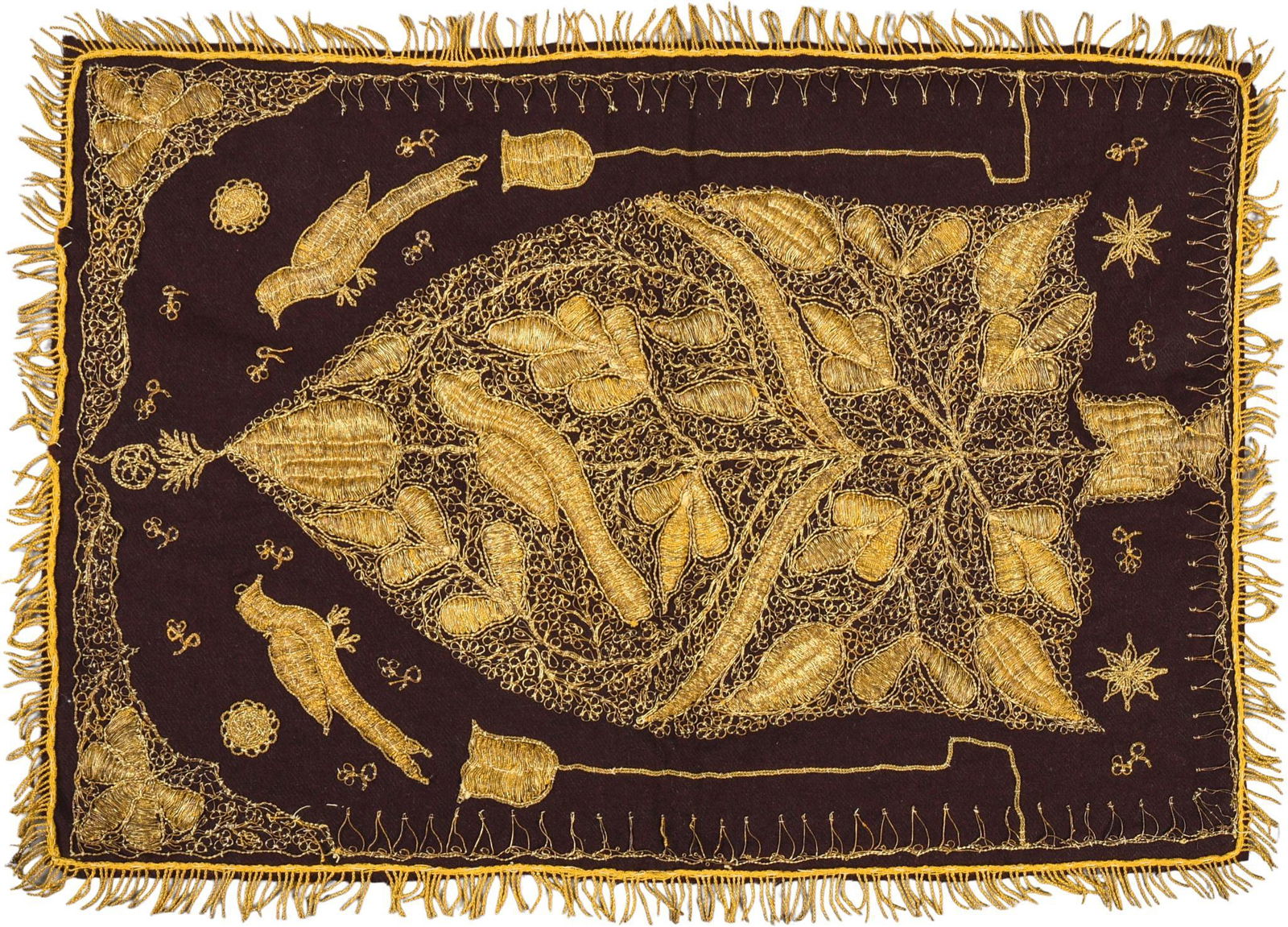 Ottoman Bird and Flower Textile Panel (1 of 2)