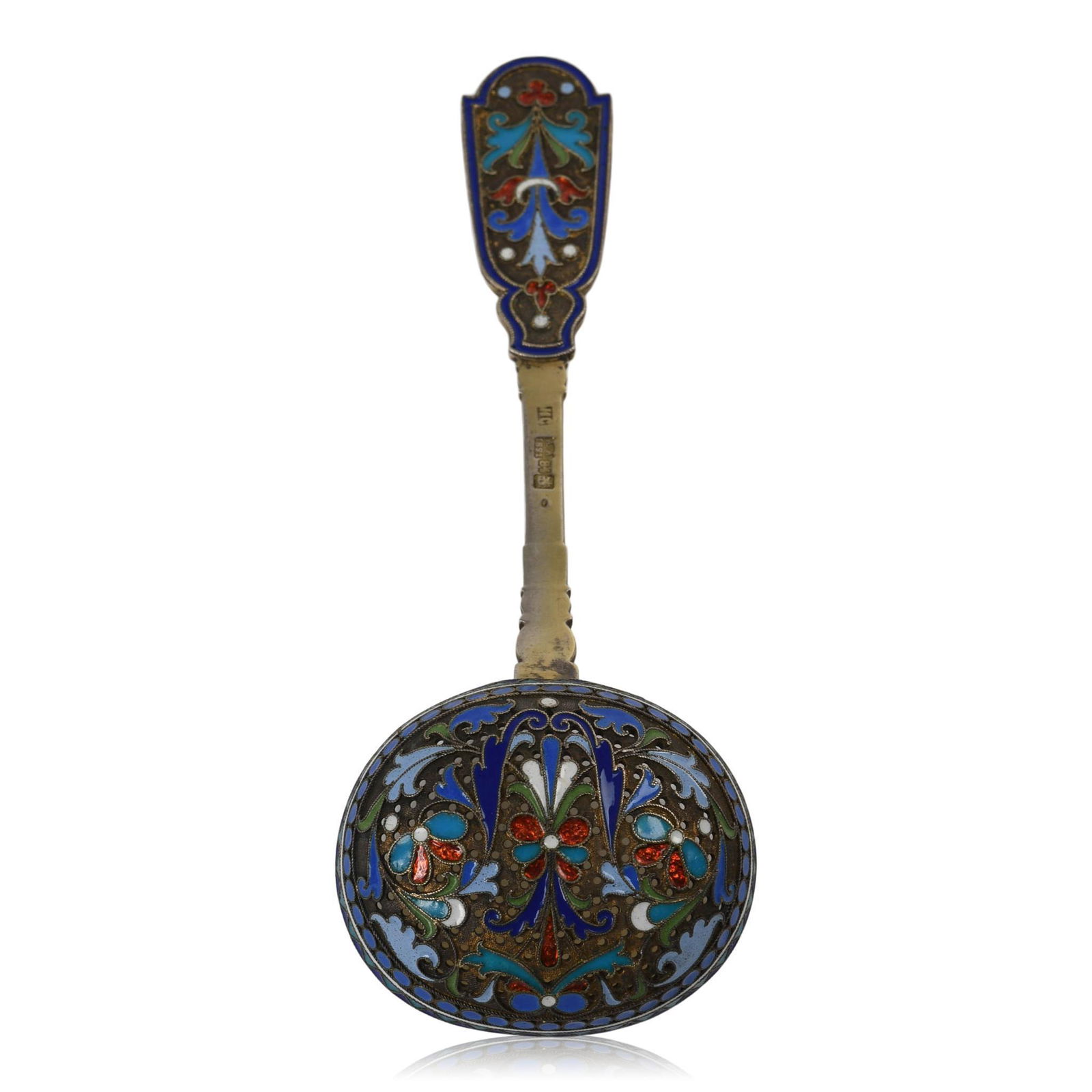 Ivan Saltykov Russian Enamel and Silver Sifter Spoon (1 of 4)