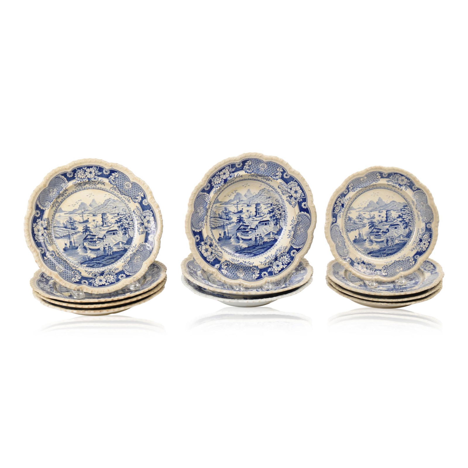 Eleven Ridgway India Temple Stone China Plates. (1 of 3)