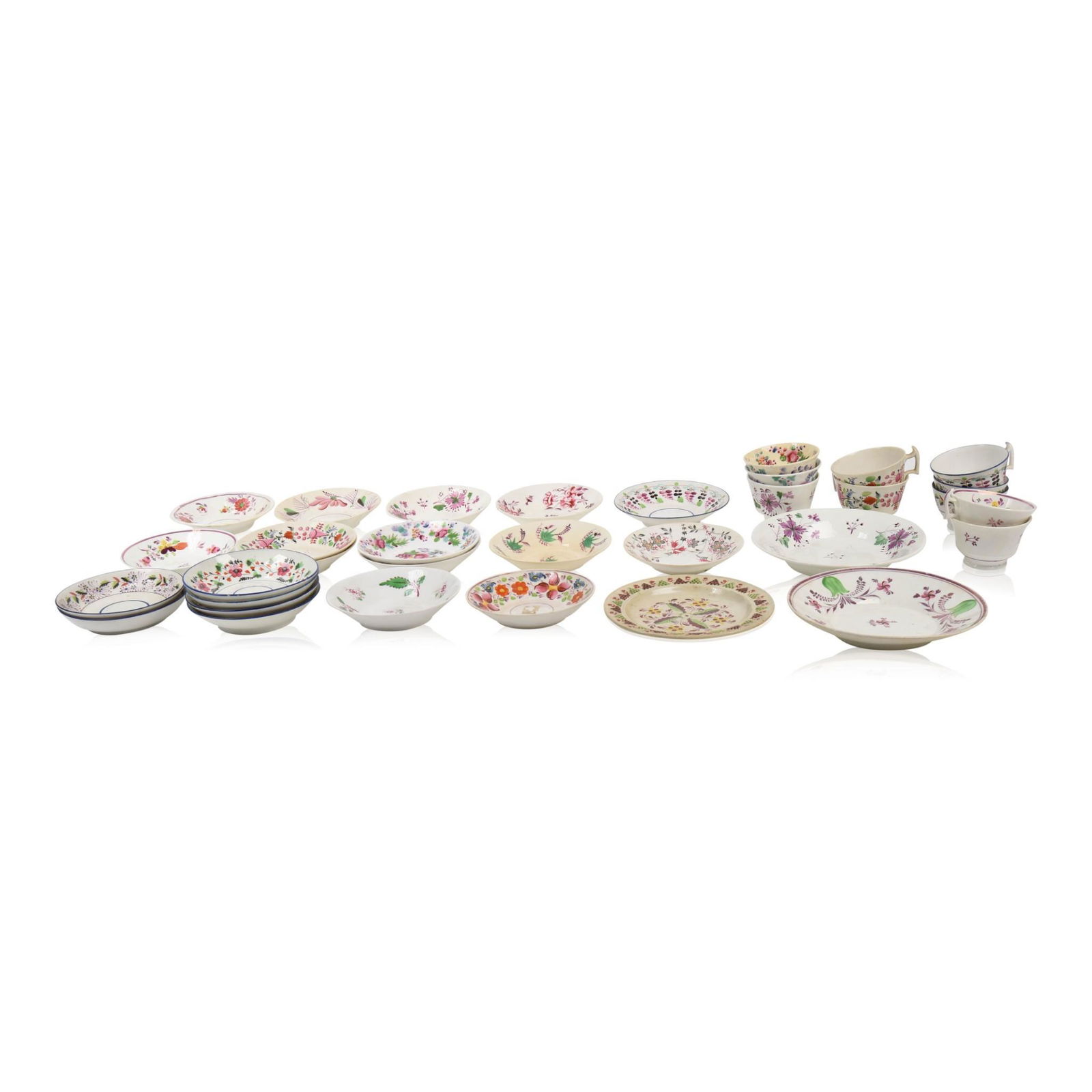 English Floral Decorated Teacups and Saucers. (1 of 7)