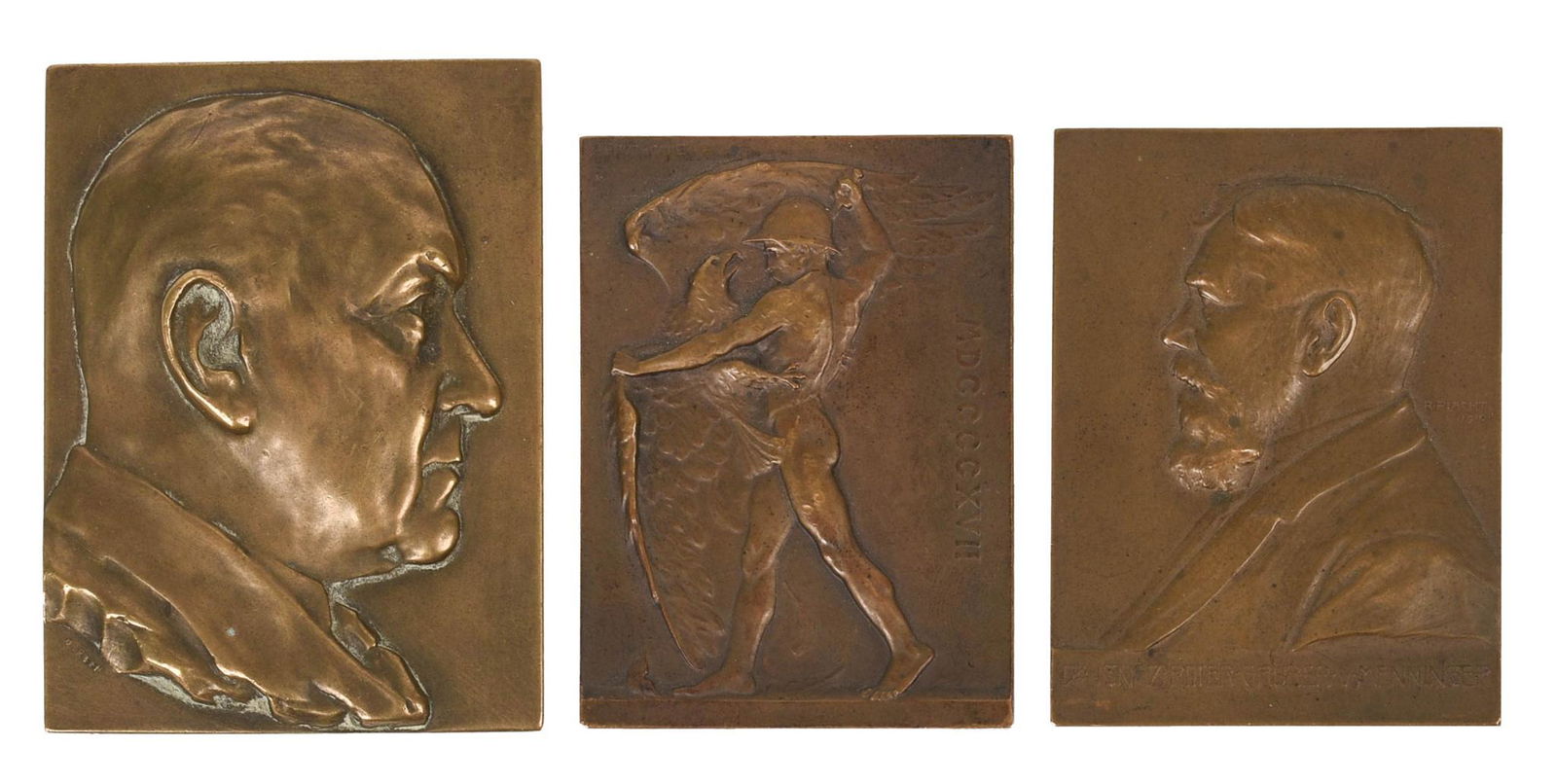 Three Continental Bronze Placques. (1 of 2)