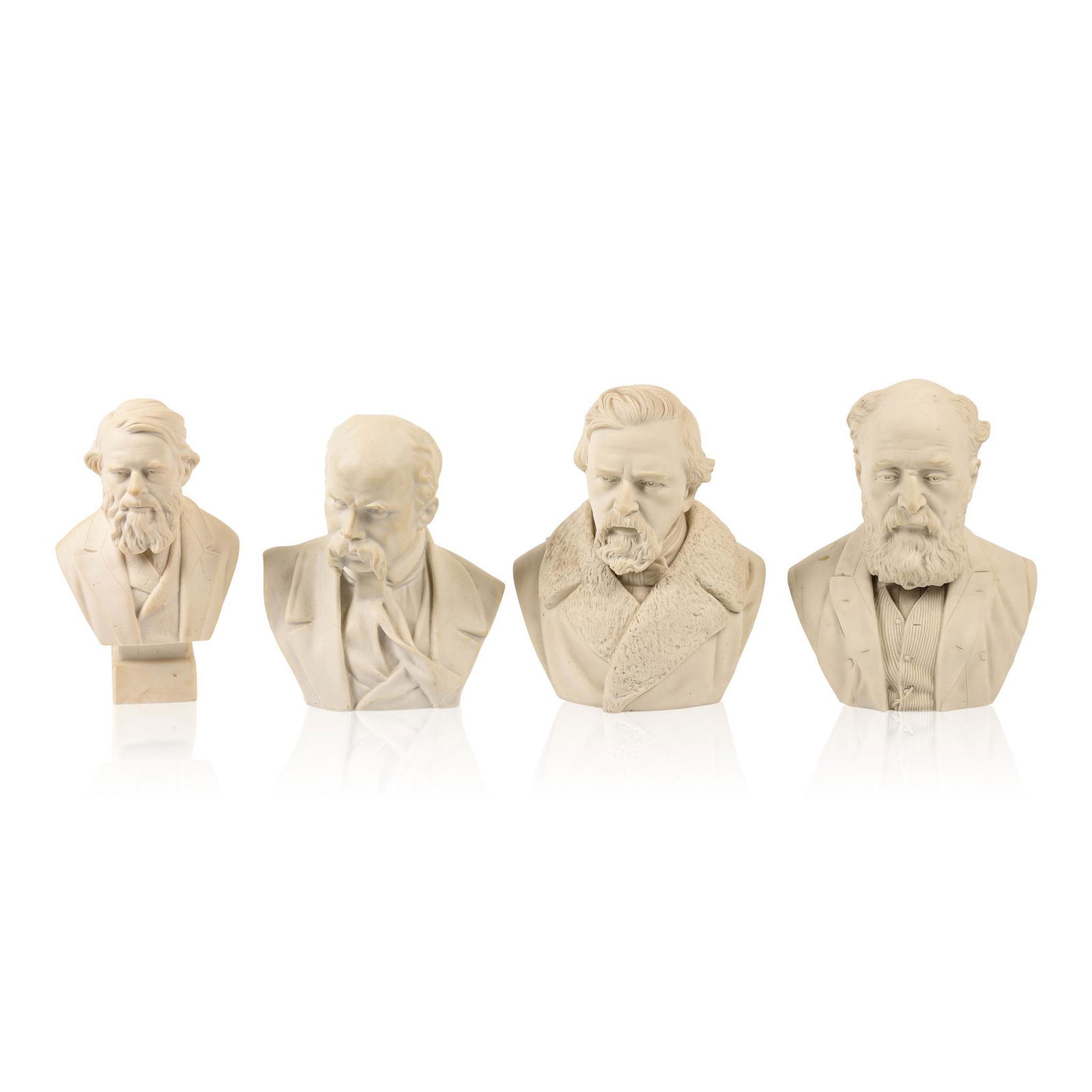Four Victorian Parian Busts of Men. (1 of 5)