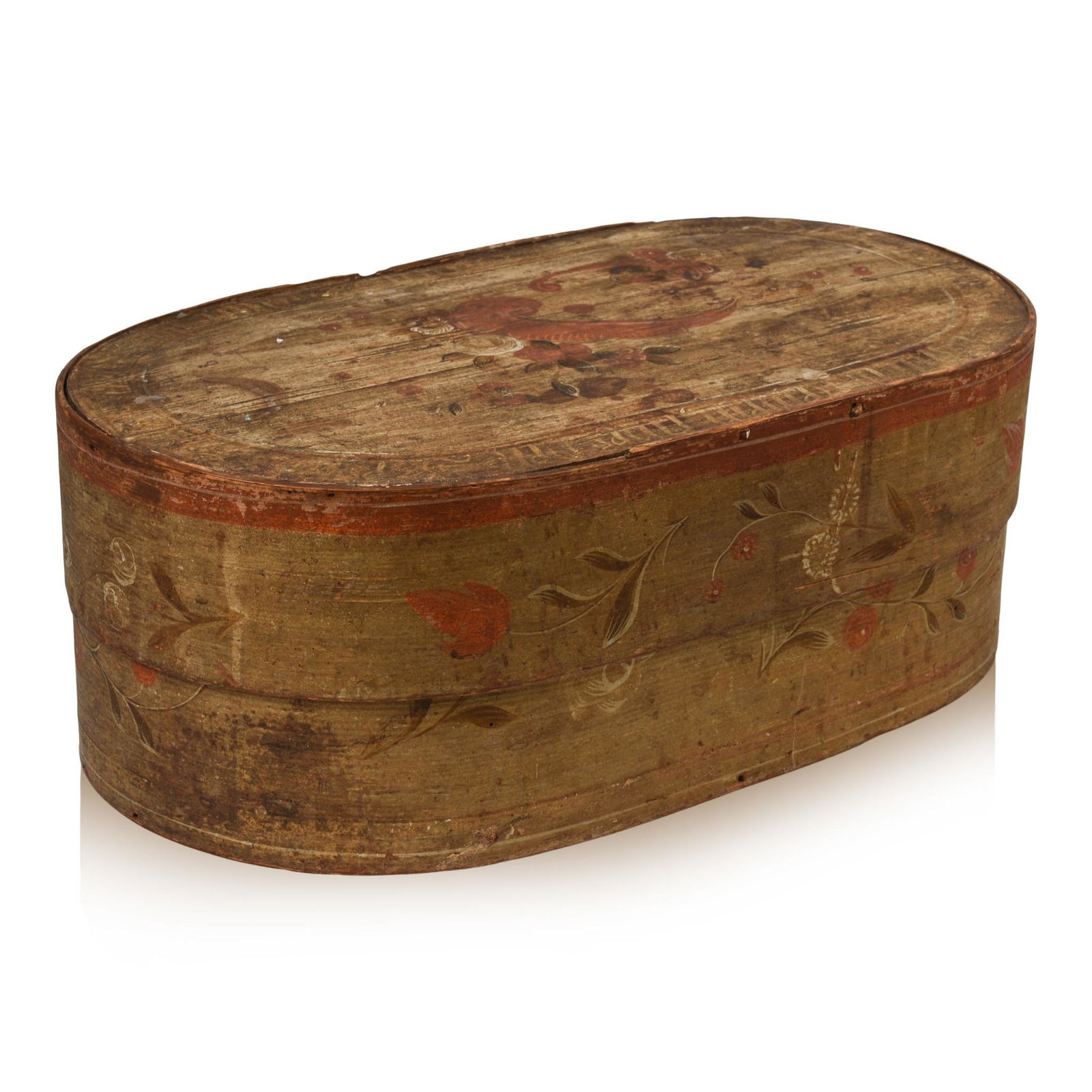 Large Scandinavian Painted Wood Brideâ€™s Box (1 of 4)