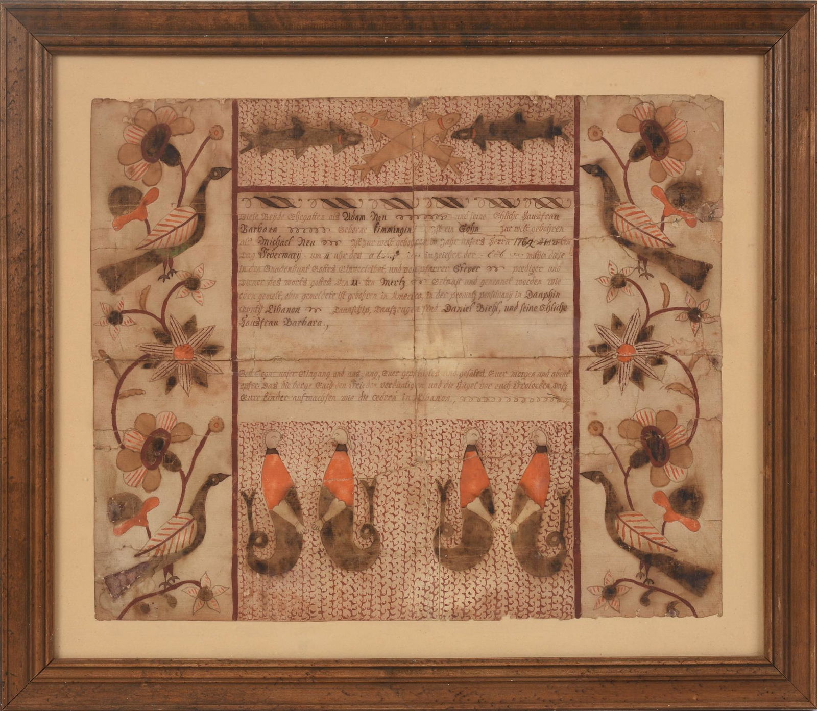 Pennsylvania Fraktur, Attrib. Johann Heinrich Otto. (1 of 3)