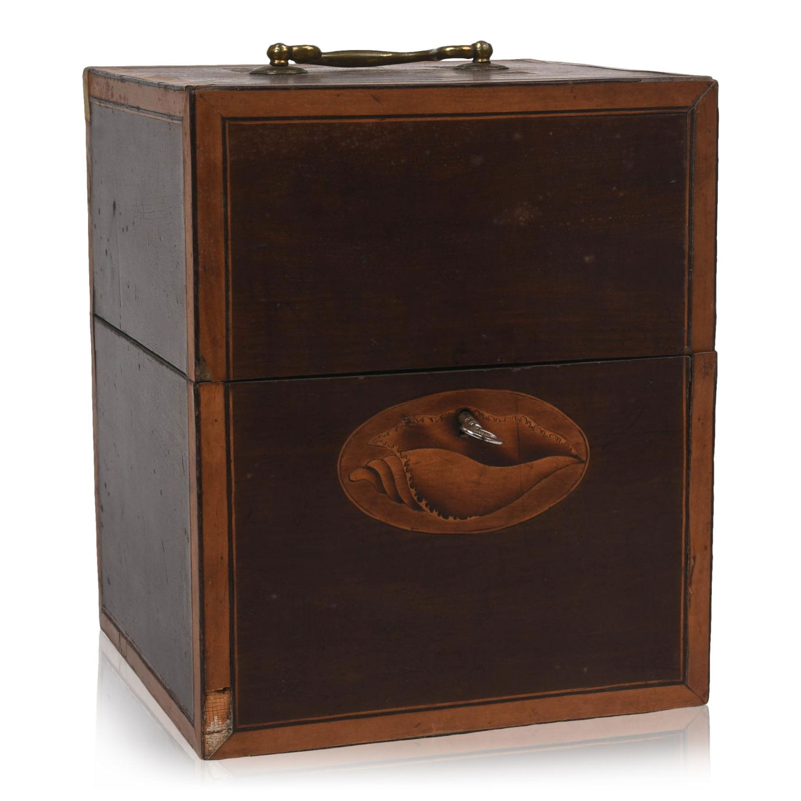 18th Century Decanter Box With Shell Inlay. (1 of 9)