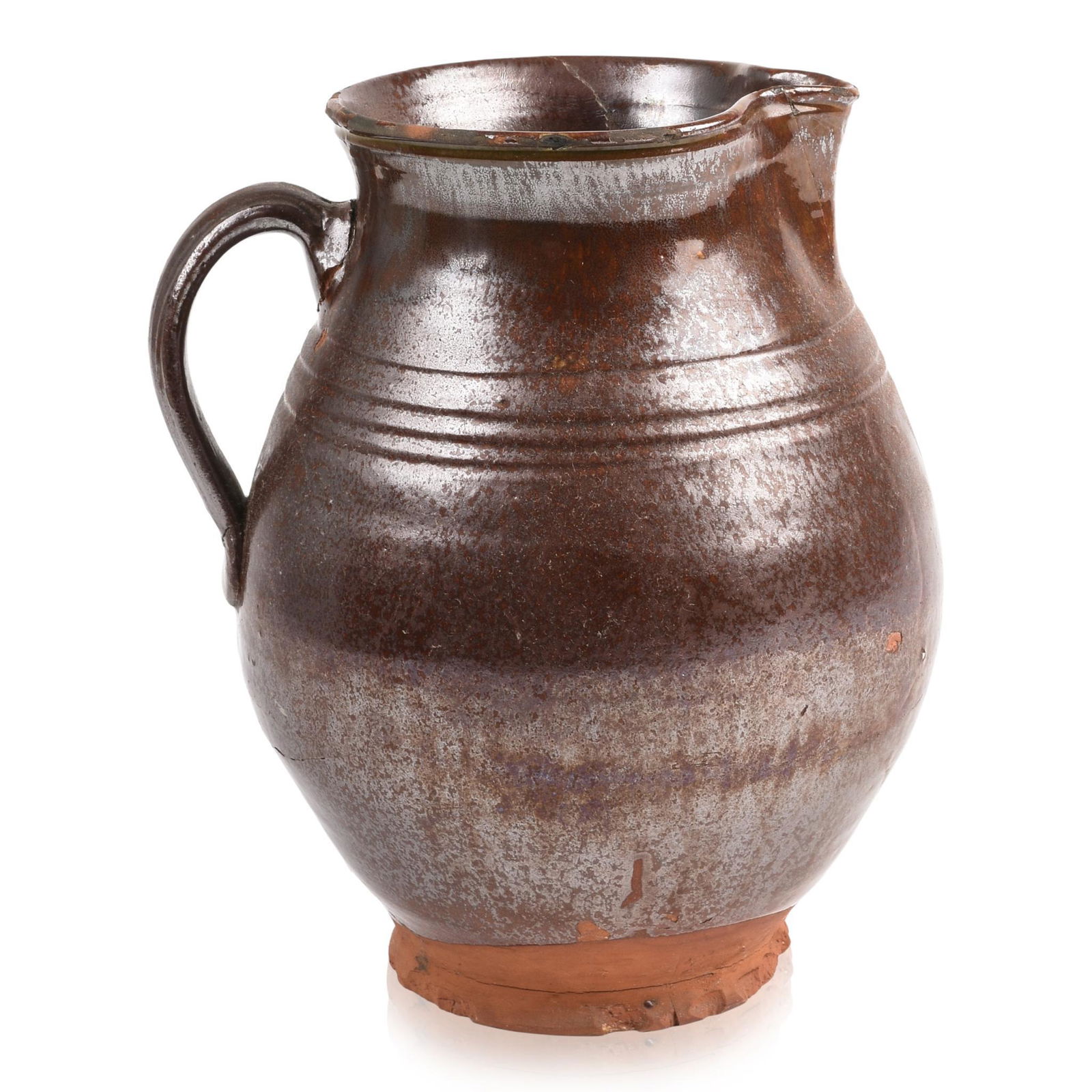 New England Glazed Redware Pitcher, Possibly Maine, Early 19th c. (1 of 5)