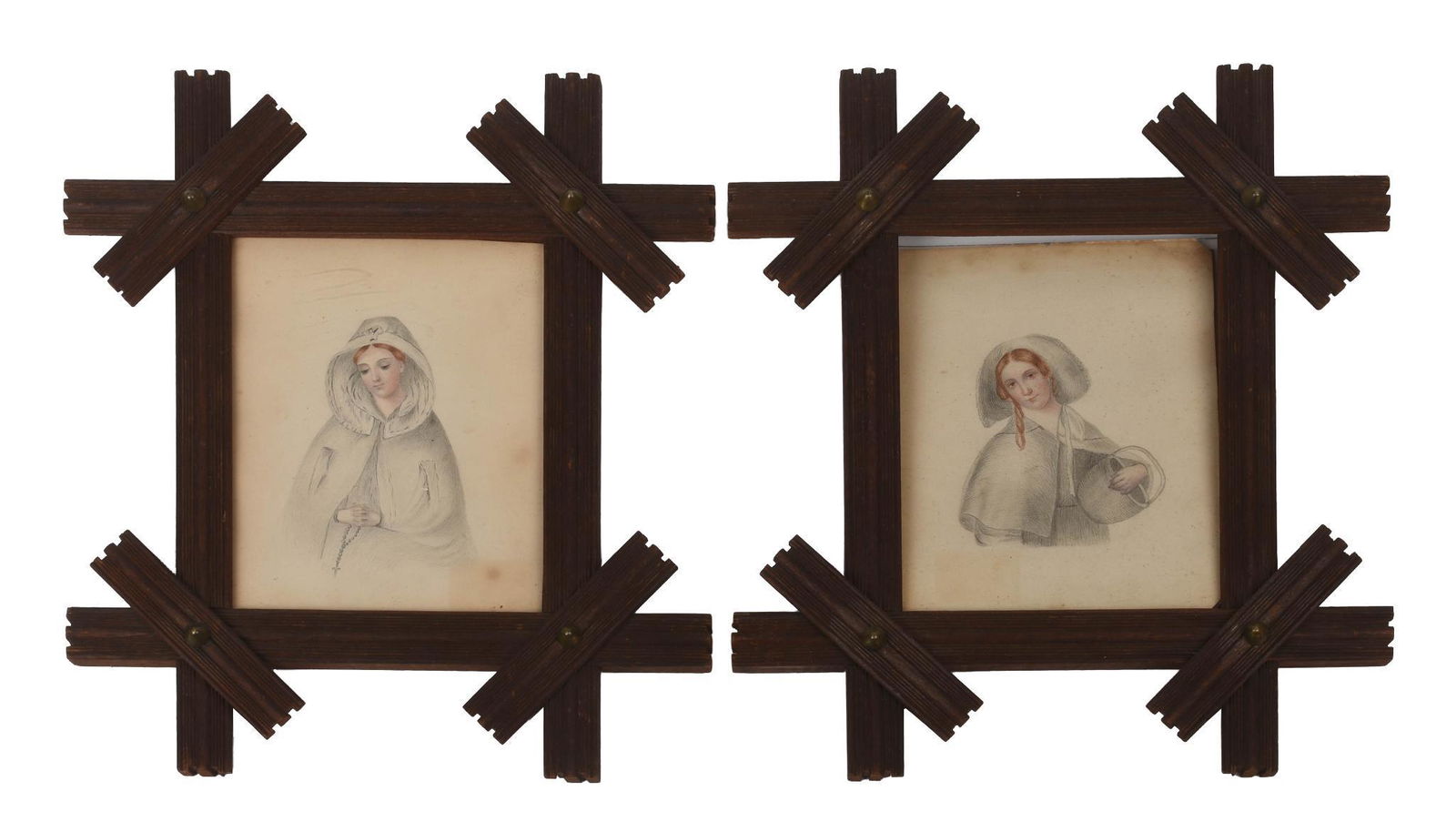 Two Illustrations of a Young Woman. (1 of 2)