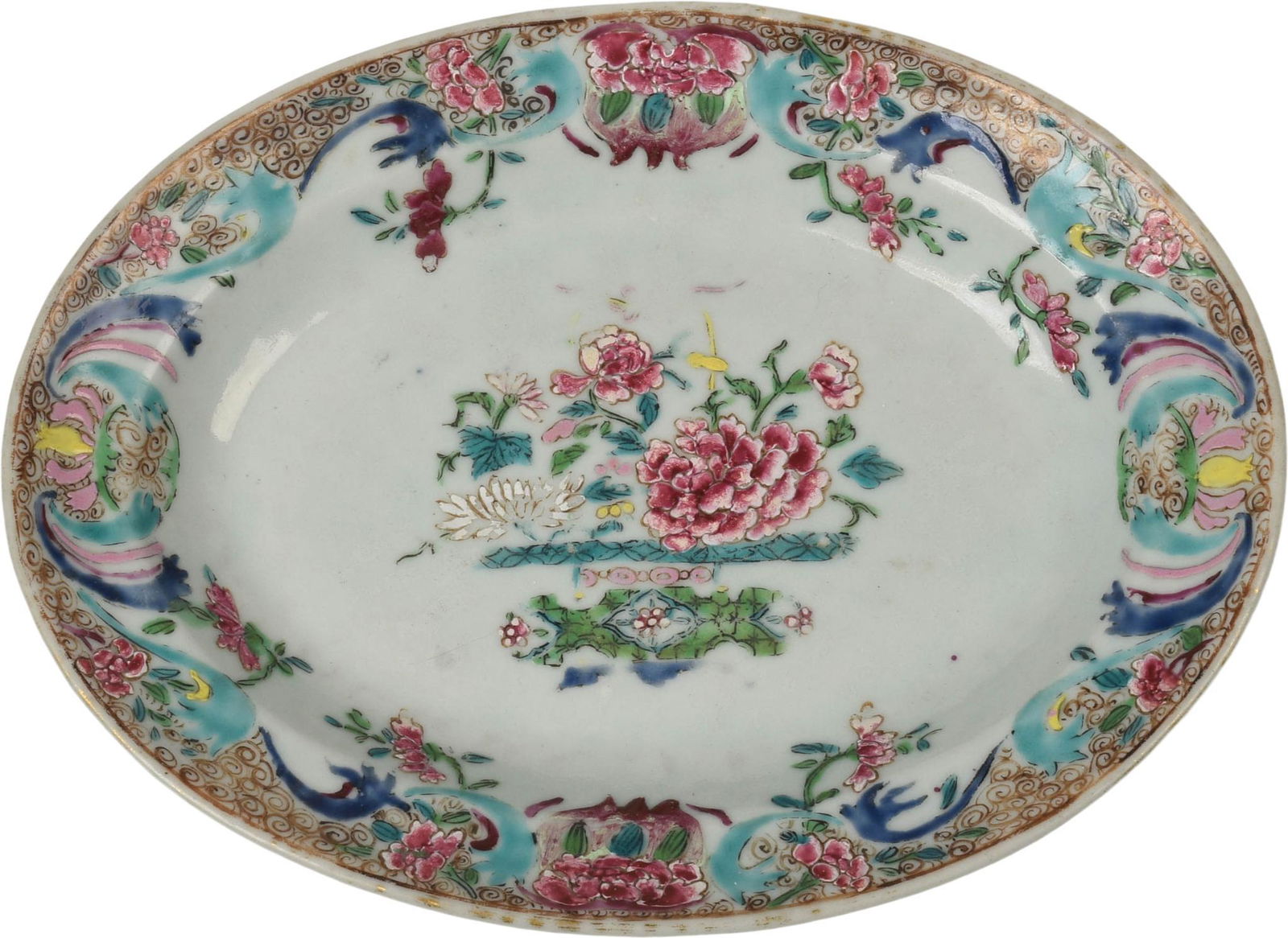 Small Chinese Export Porcelain Famille Rose Platter. (1 of 2)