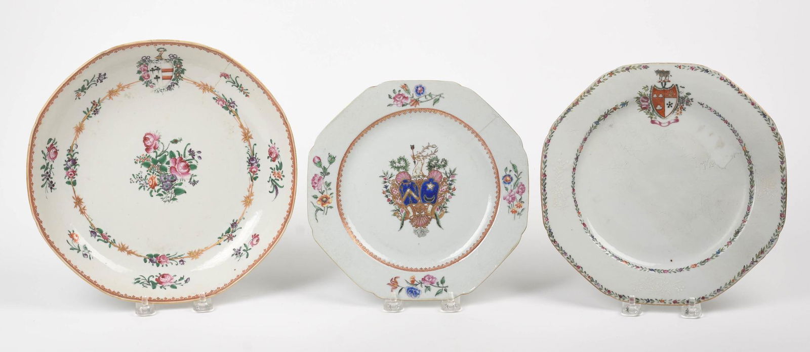 Three Pieces of Chinese Export Armorial Porcelain. (1 of 2)