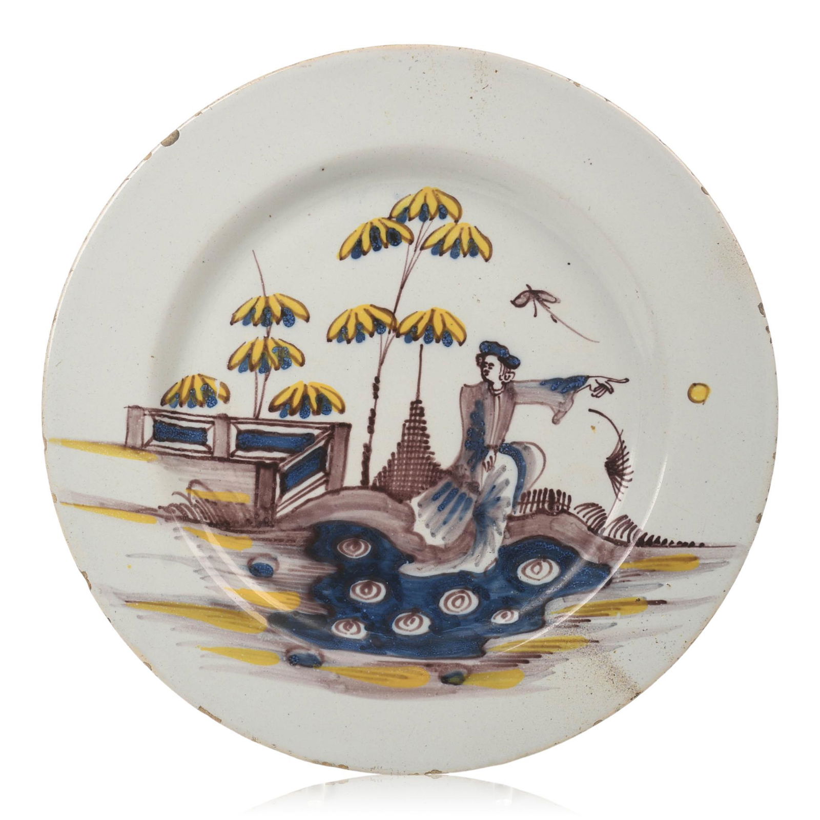English Delft Chinoiserie Plate, Bristol, England. (1 of 2)