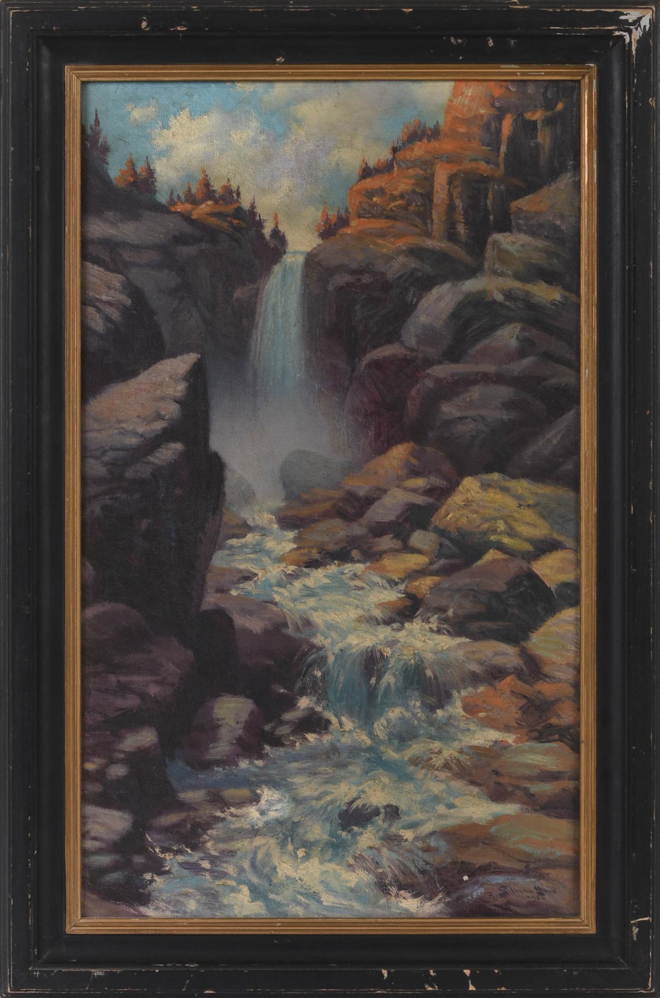 Gilman Low Landscape with Waterfall. (1 of 3)