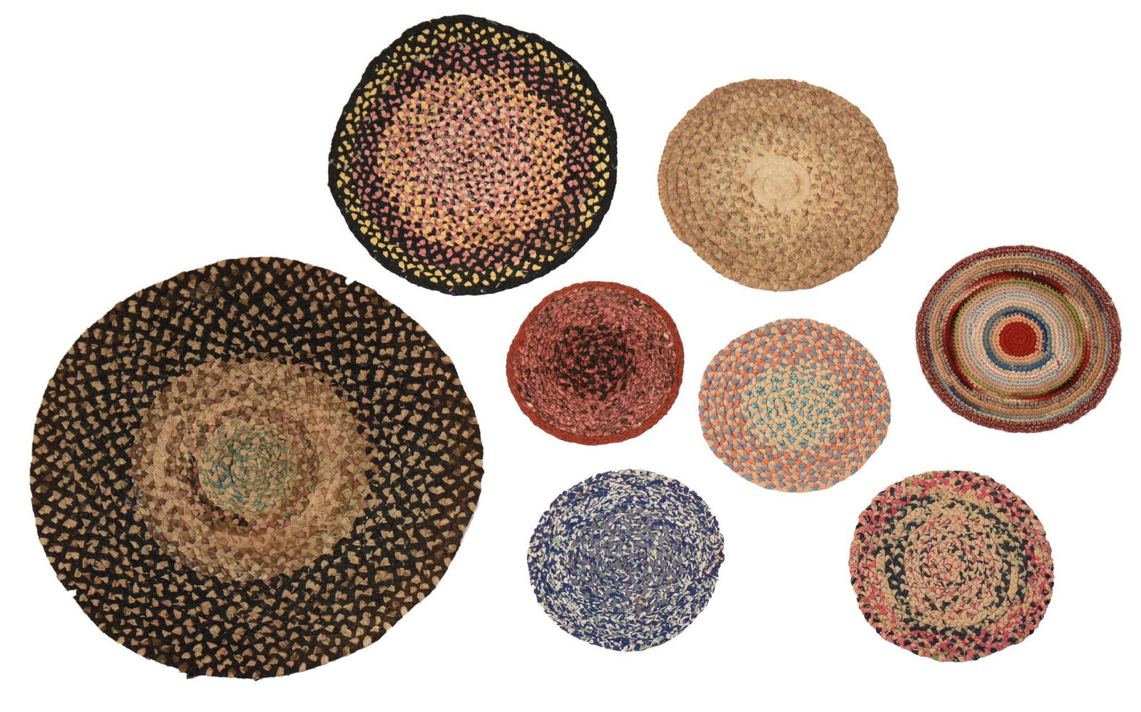 Eight Round Braided Mats. (1 of 4)