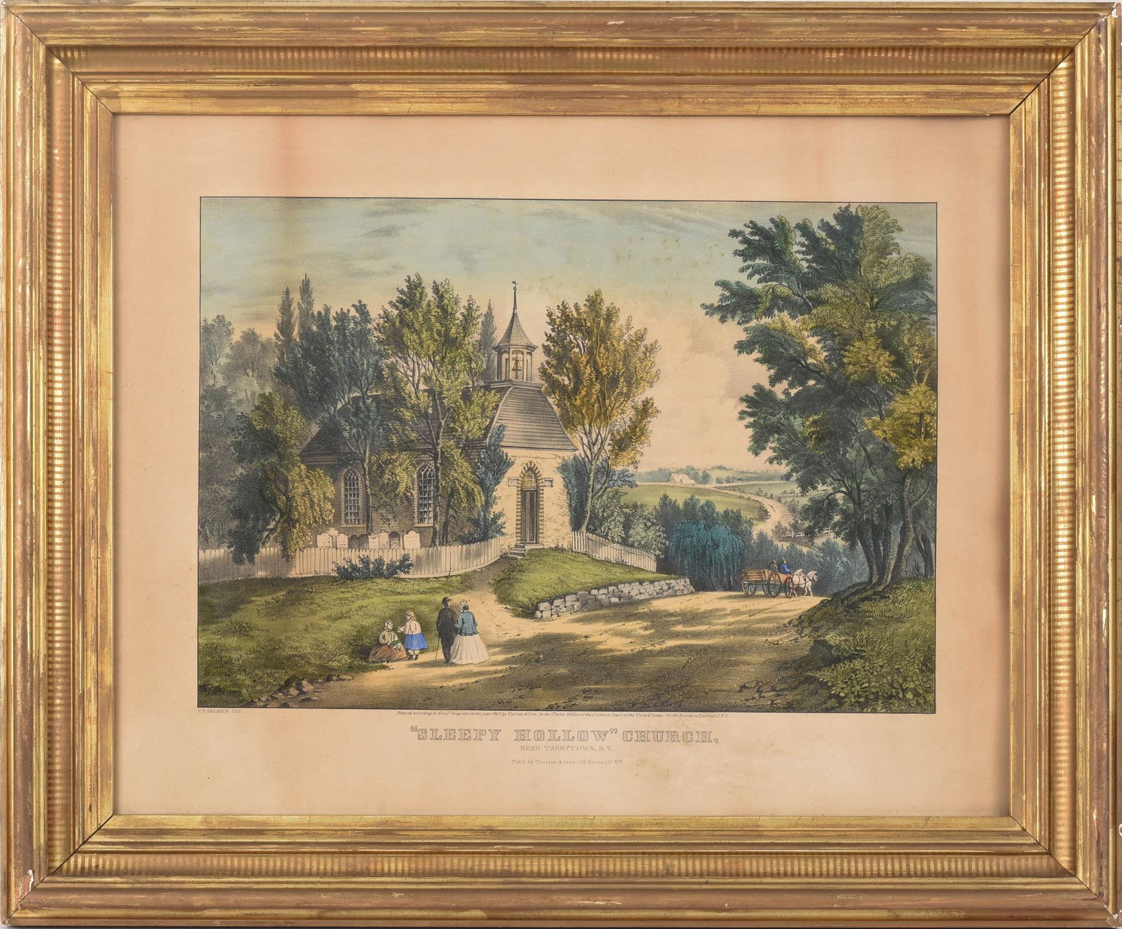Currier & Ives. Sleepy Hollow Church. (1 of 3)