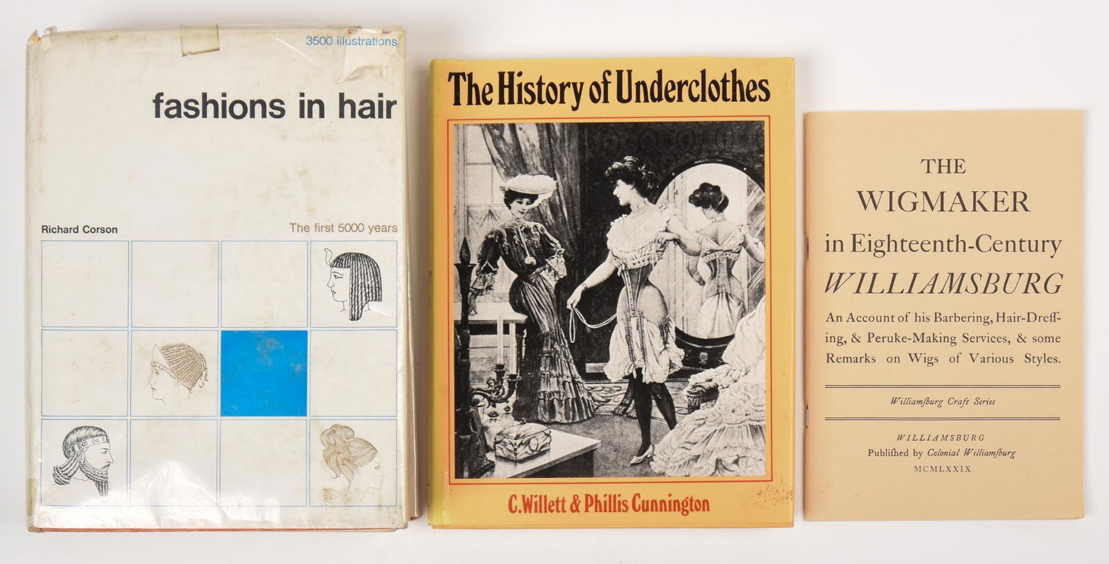 3 Reference Books on Historic Hair Fashions and Underclothes (1 of 3)