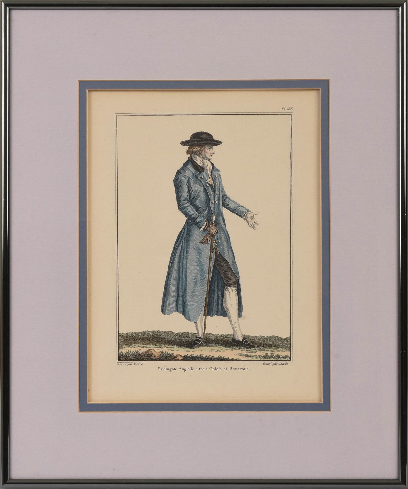 [ENGLISH RIDING COAT WITH 3 CAPES AND ALPINE HAT, 1780]. (1 of 3)