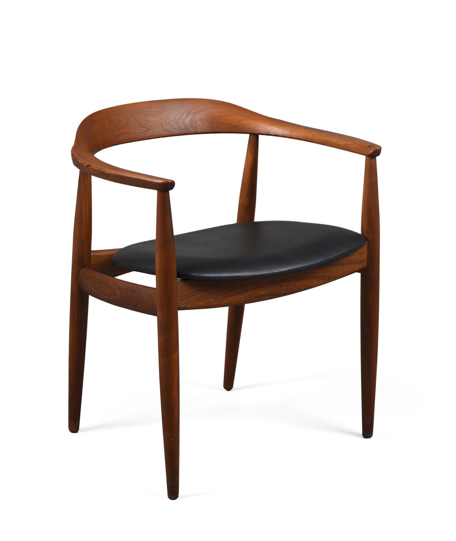 Illum Wekkelso Teak Armchair for Niels Eilersen.: Signed with label, Denmark c. 1960, seat height 18 inches.