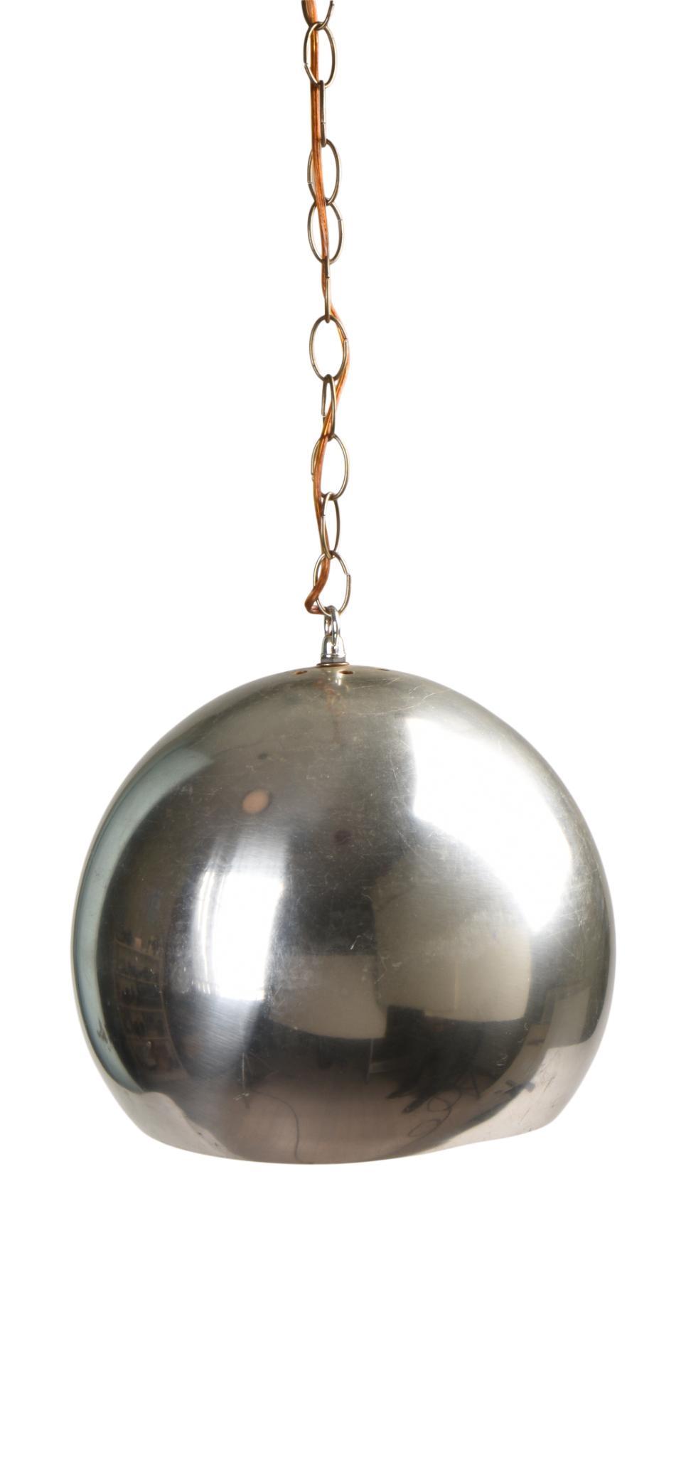 Mid Century Chrome Globe Hanging Light. (1 of 3)