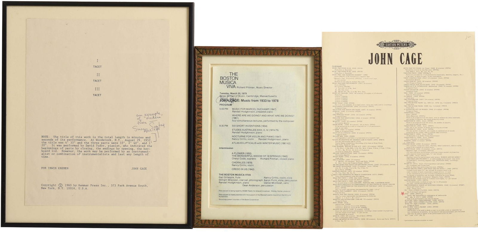 John Cage Autograph and Collection of Sheet Music. (1 of 5)