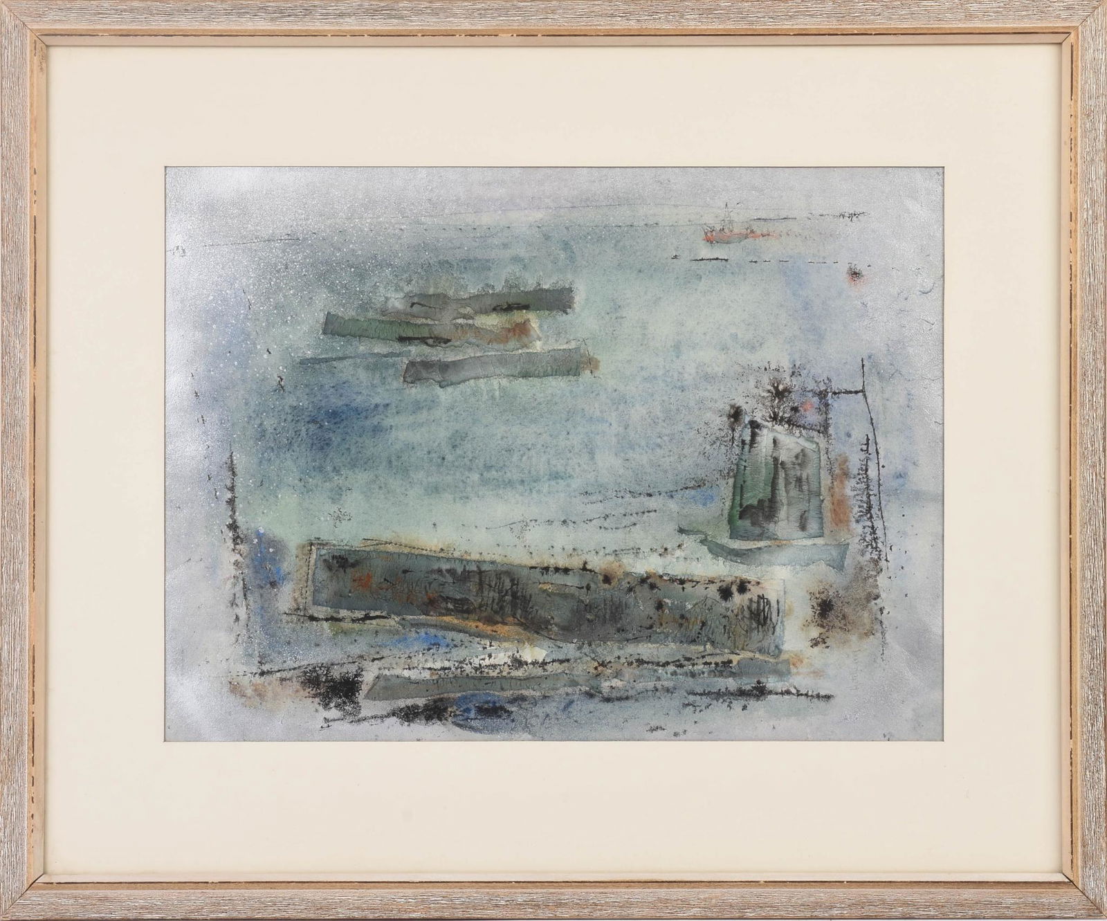 Large John Woodsum Hatch Modernist Mixed Media Seascape (1 of 2)