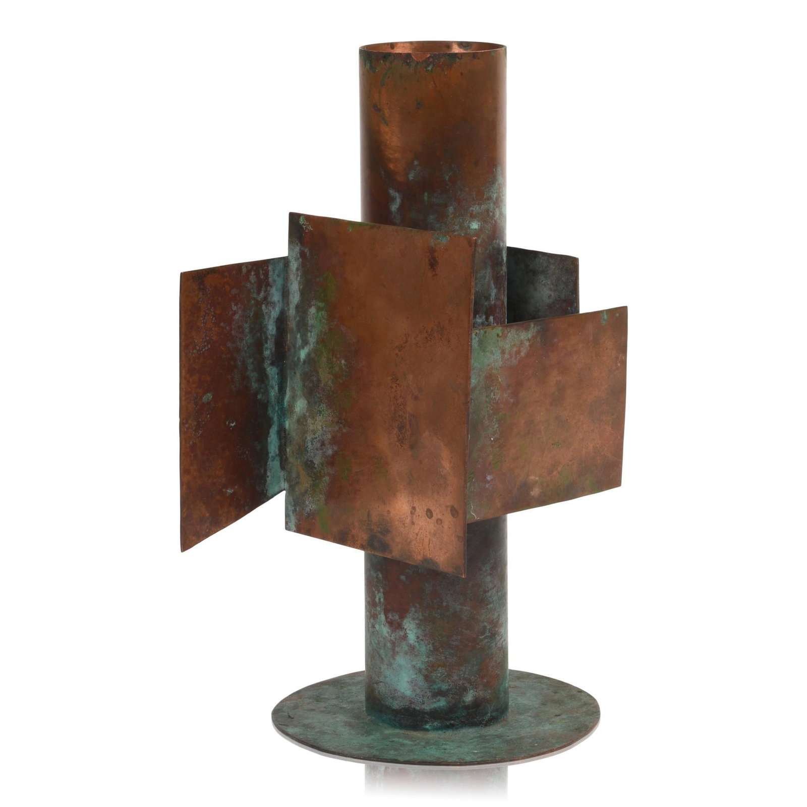 Sergie Gritsay Brutalist Copper Vase.: Height 10.25 inches.