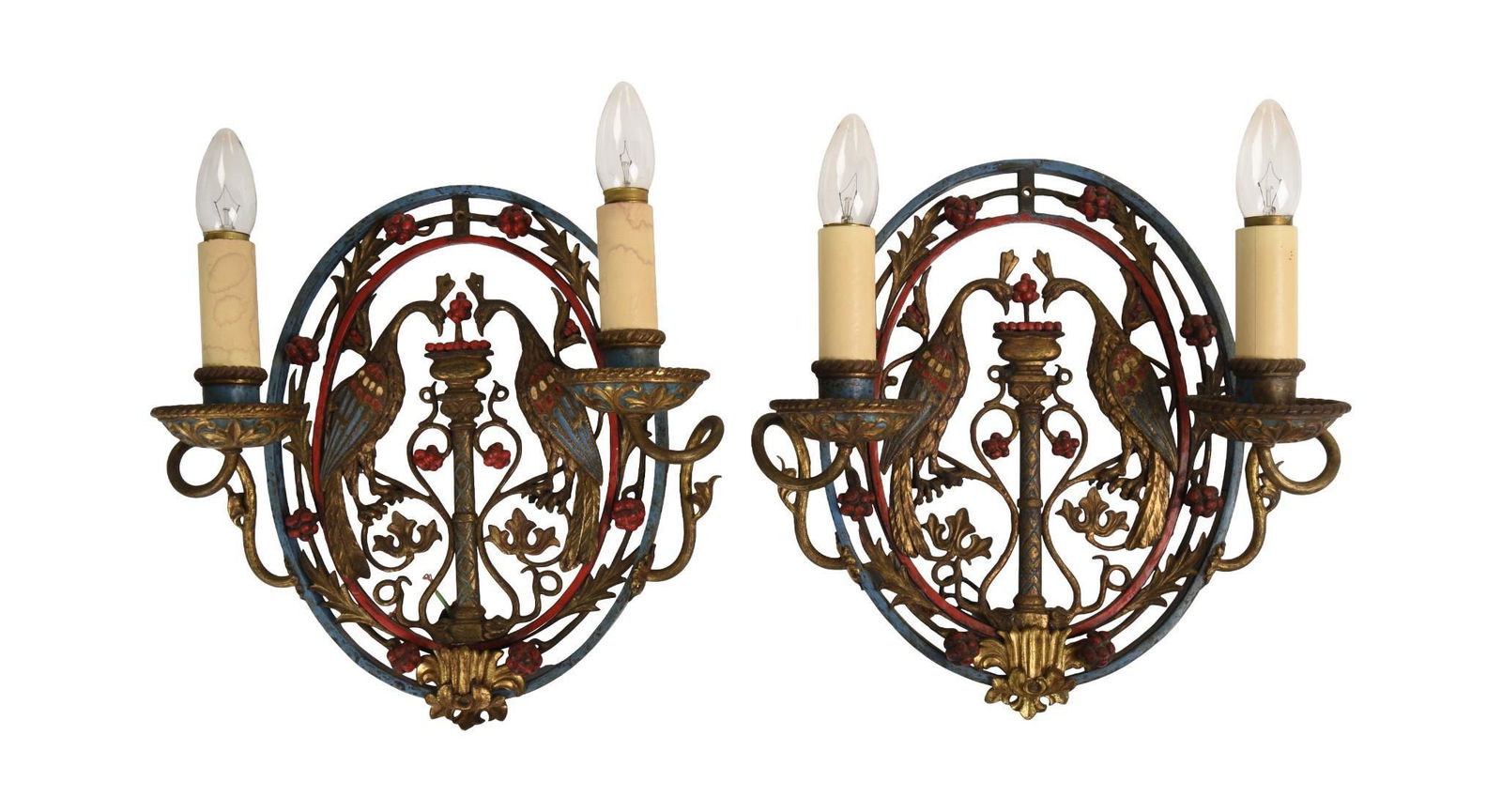 Pair of Art Nouveau/Art Deco Wrought Iron Sconces (1 of 2)