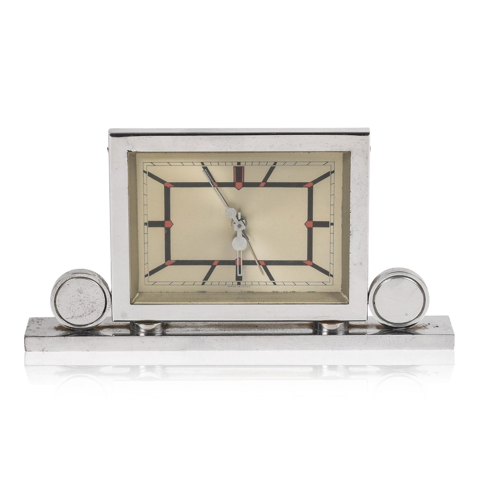 Italian Art Deco Chrome Desk Clock (1 of 2)