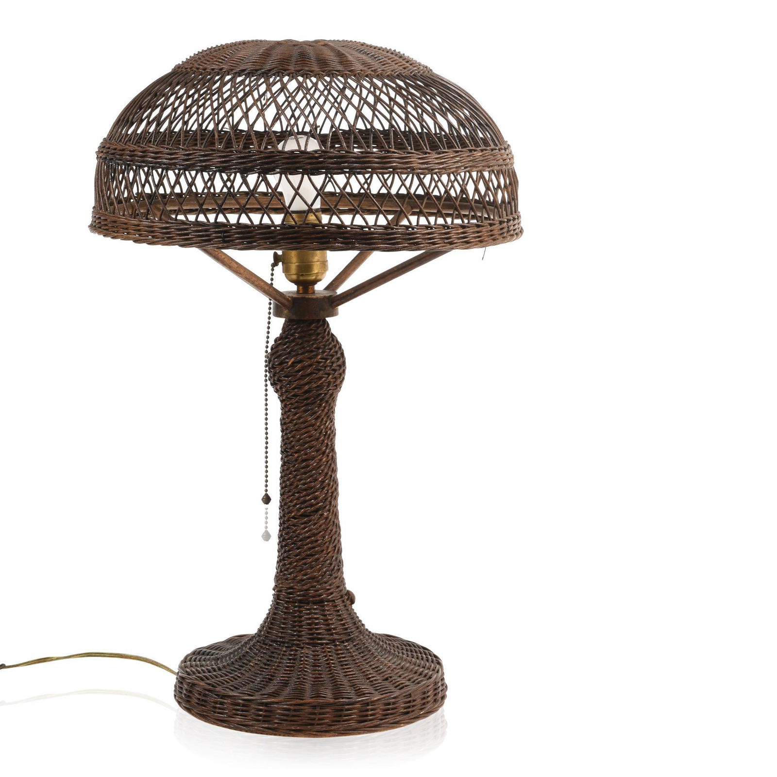 Arts and Crafts Wicker Table Lamp (1 of 2)