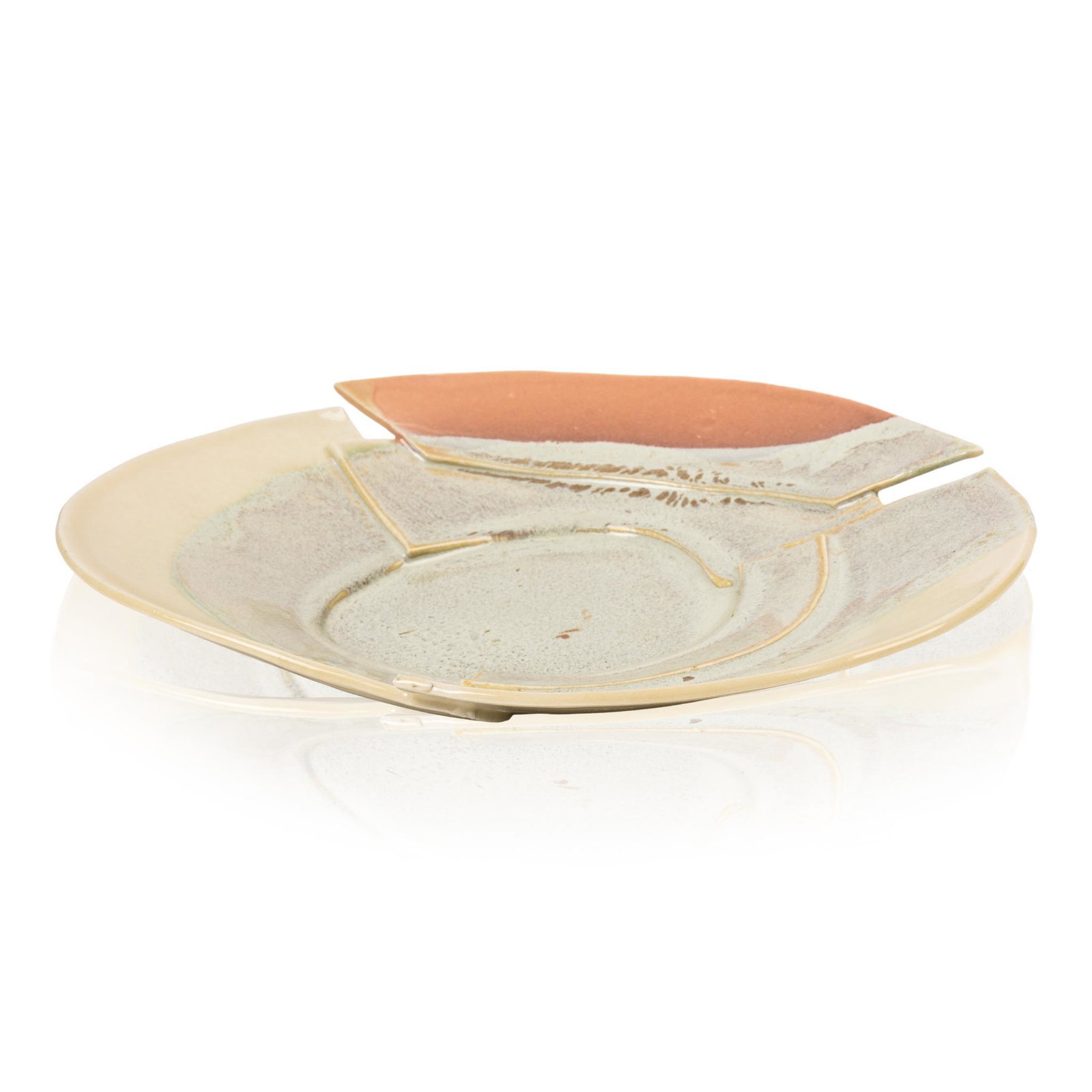 Terrin Levitt Ceramic Platter.: Woodstock, New York, diameter 12.5 inches.