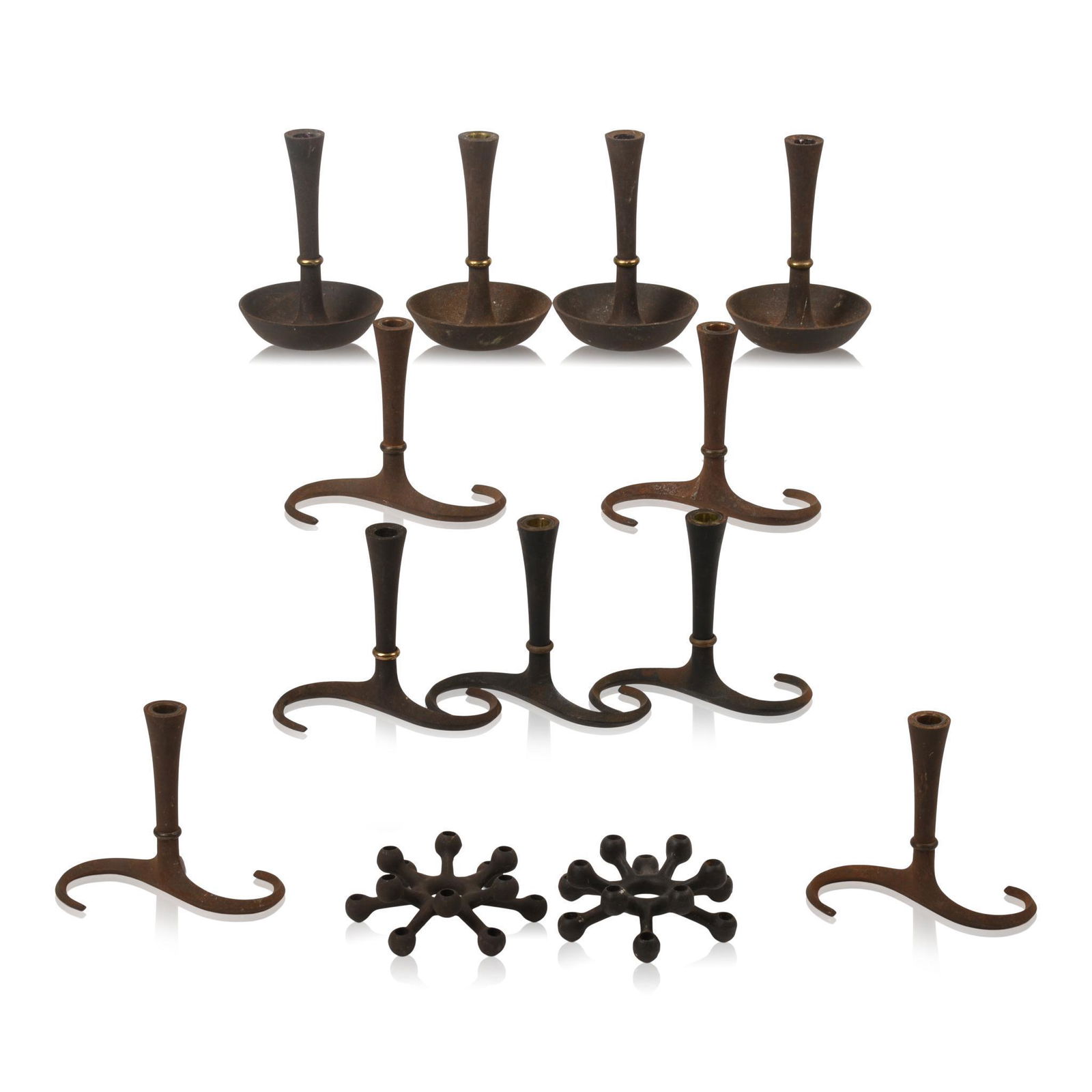 Thirteen Dansk Cast Iron Candlesticks (1 of 3)