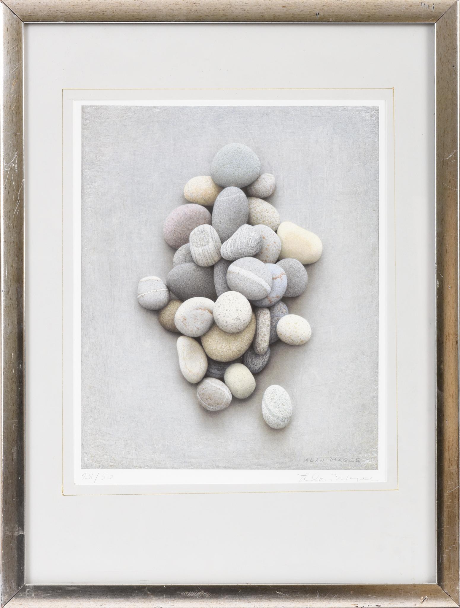 Alan Magee "Little Cairn" Archival Inkjet Print.: (Maine/Pennsylvania. b. 1947), limited edition, pencil signed lower right and numbered 28/50 lower left, silver leaf frame, 23 x 17.25 inches.