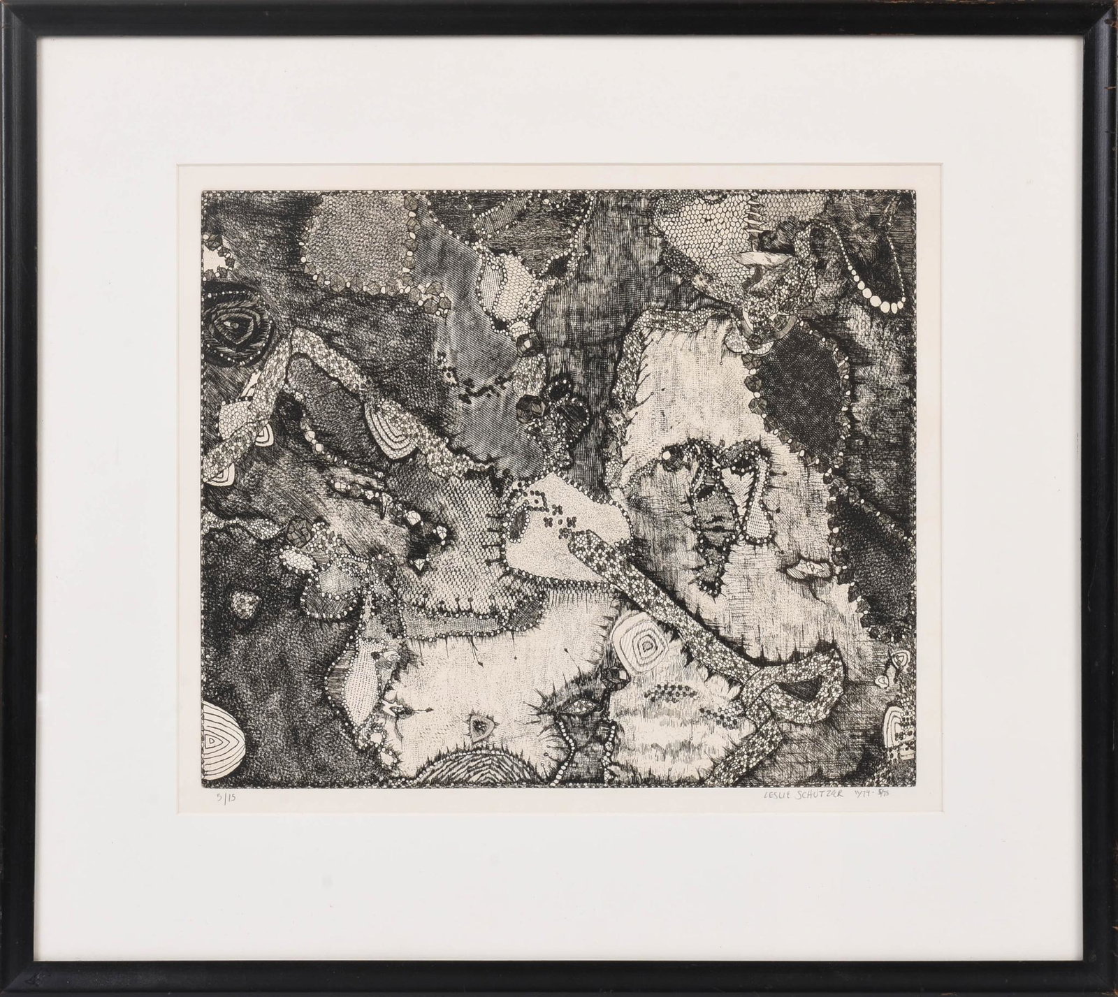Leslie Schutzer. Untitled.: Etching, image 12.25 x 14.75 inches, pencil signed and numbered 5/15.