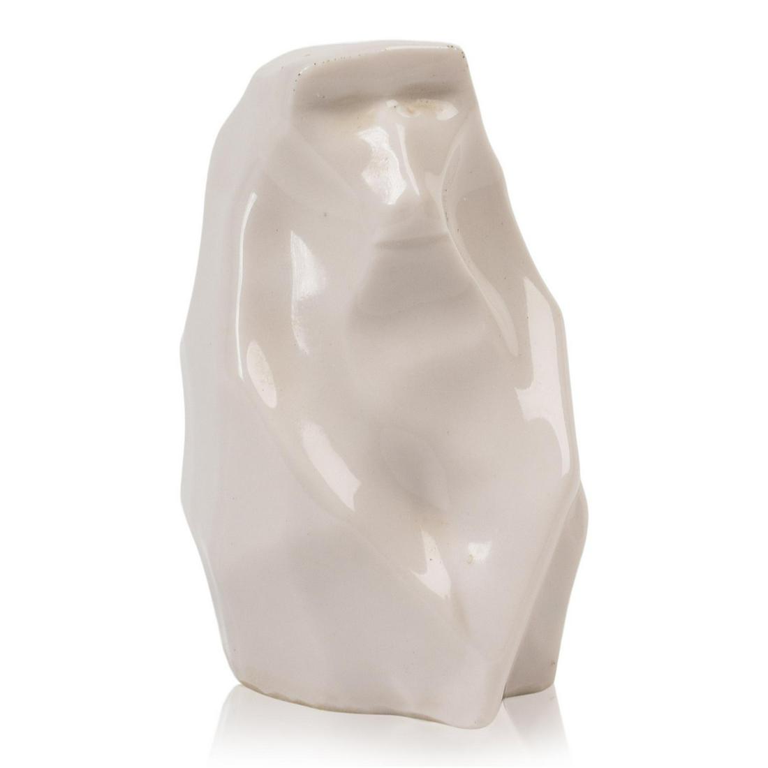 Japanese Modernist Studio Porcelain Snow Monkey: Signed, height 3 inches.