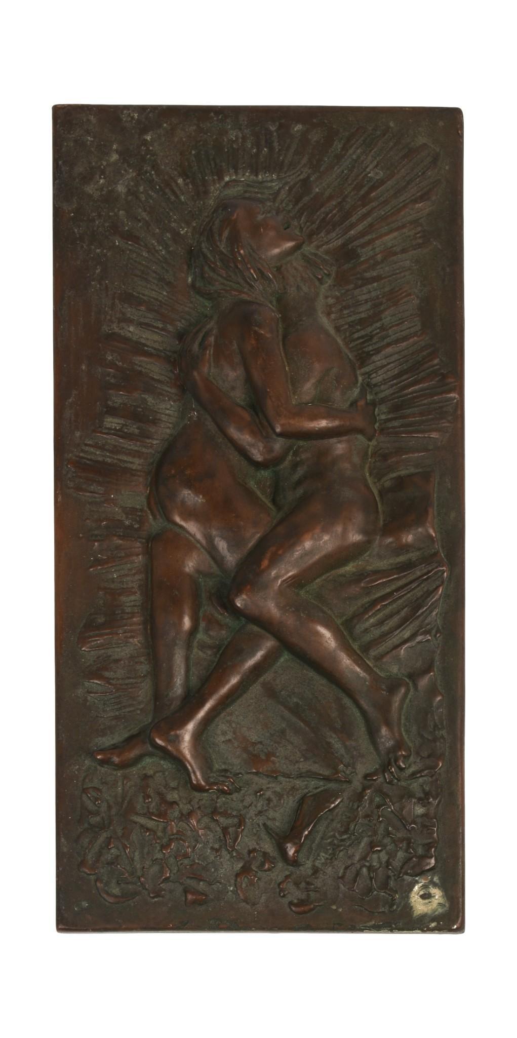 Bronze Relief Sculpture of Two Lovers. (1 of 3)