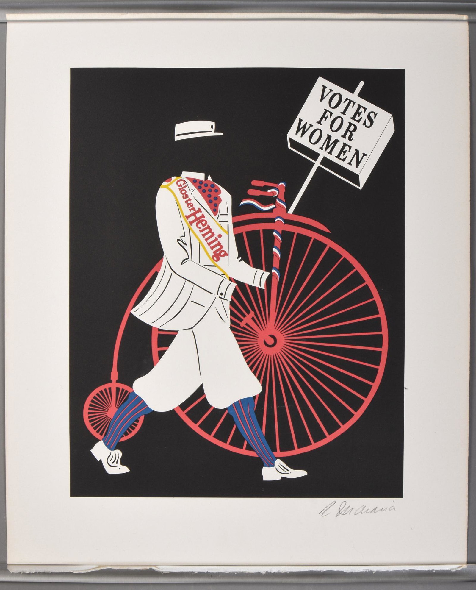Robert Indiana. Gloster Hemming Votes For Women.: Silkscreen on wove paper, 24 x 20 inches, pencil signed lower right.