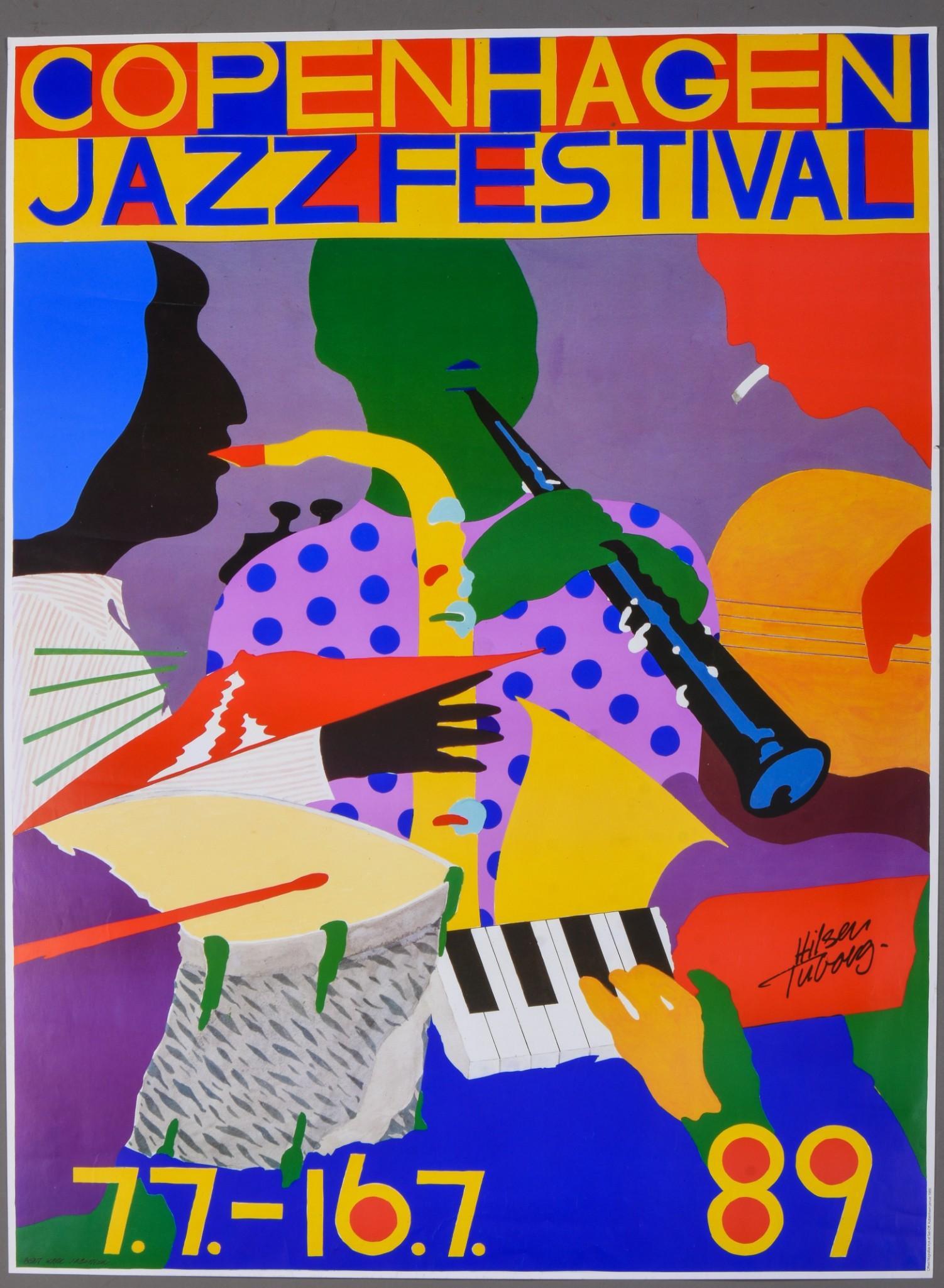 1989 Copenhagen Jazz Festival Poster.: 33 x 24 inches, offset lithograph.