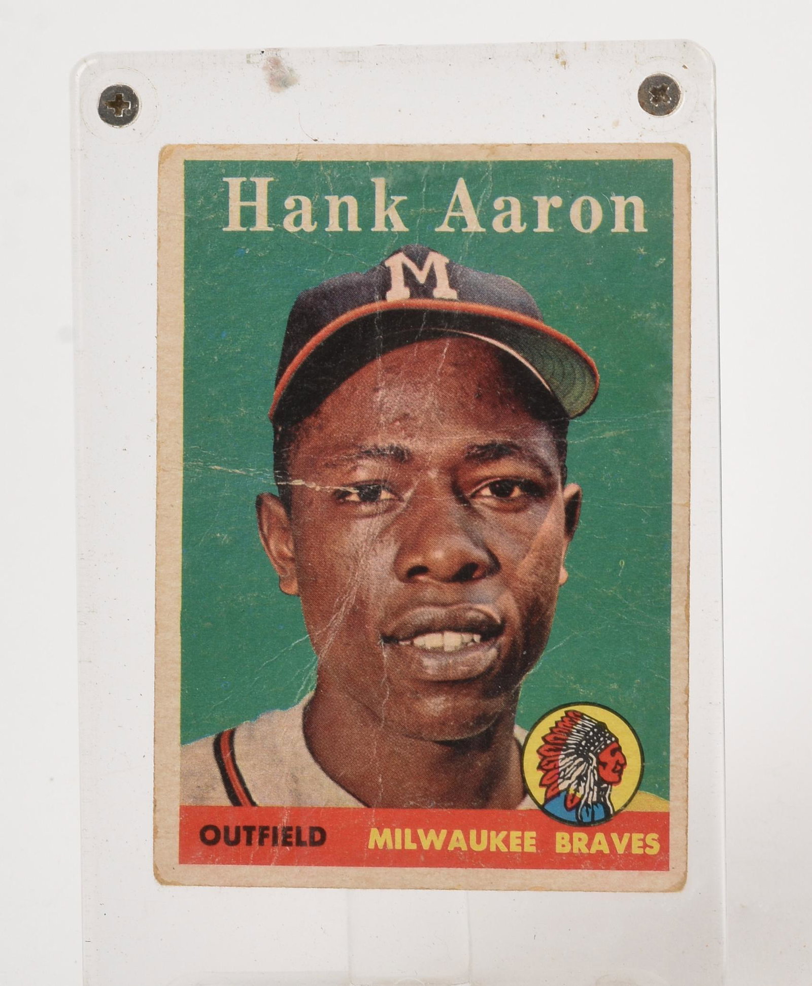 1958 Hank Aaron Baseball Card.: Fair condition.