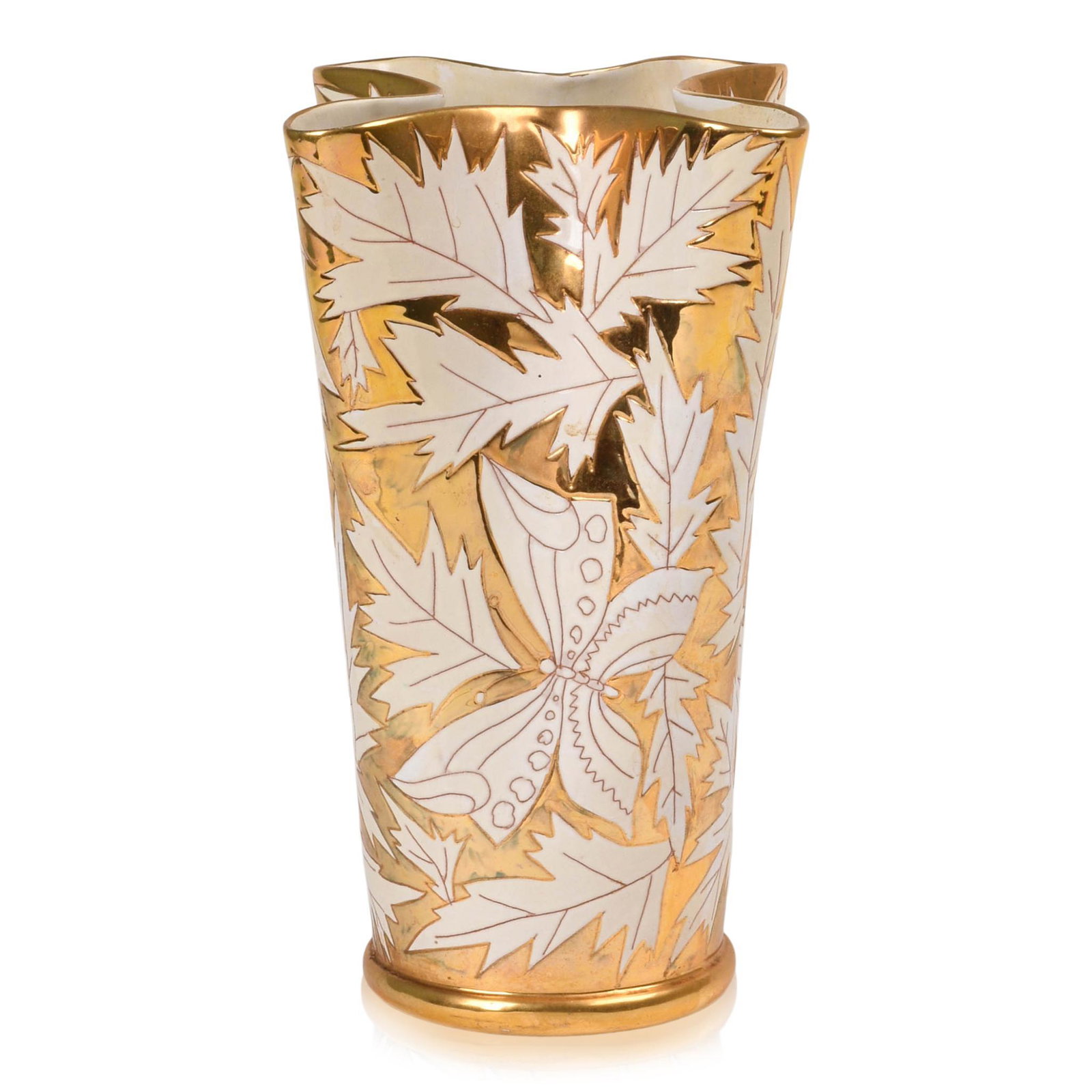 Mid Century Italian Vase With Butterflies.: Height 10.5 inches.