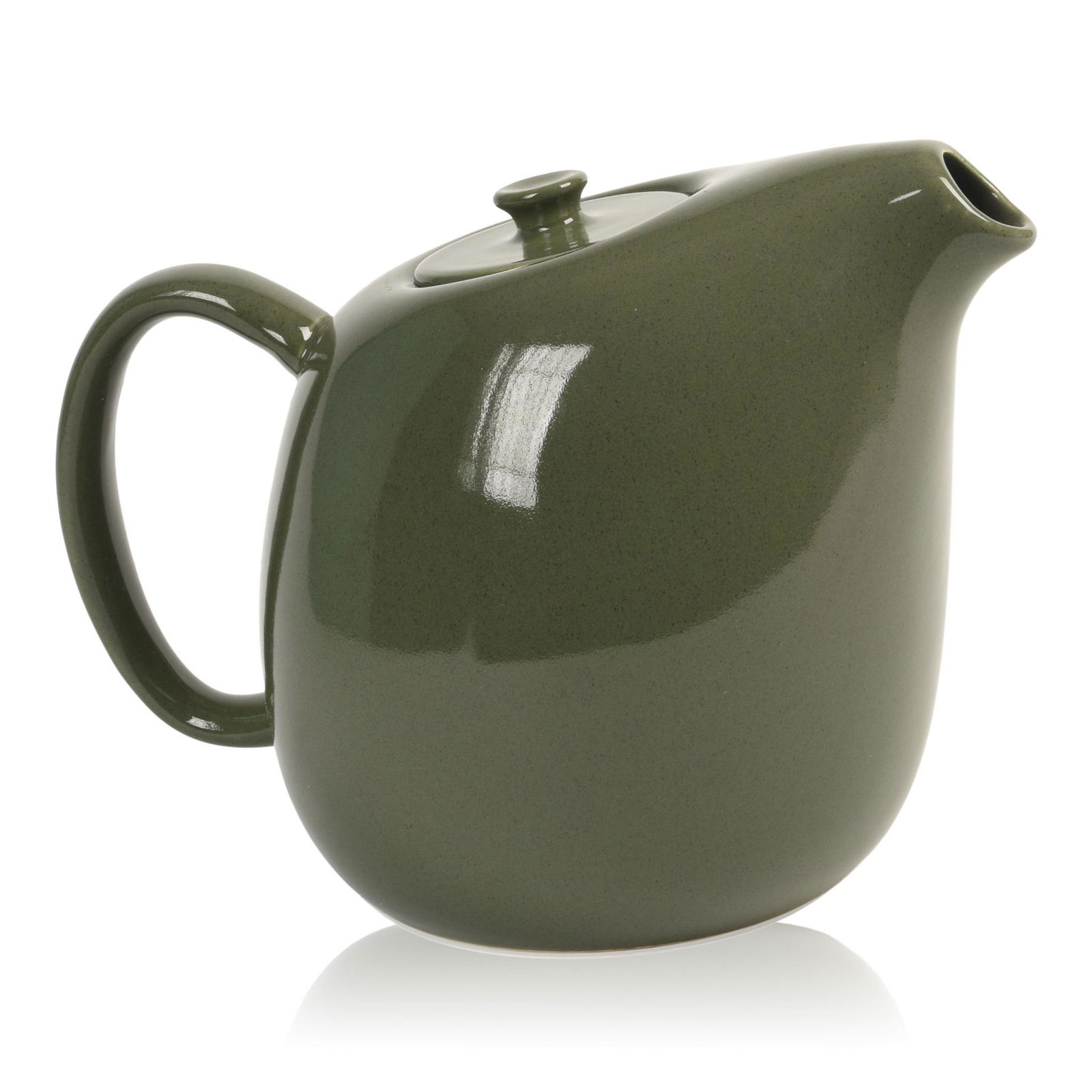 Russel Wright American Modern China Coffee Pot: Steubenville, cedar green, height 7 inches.