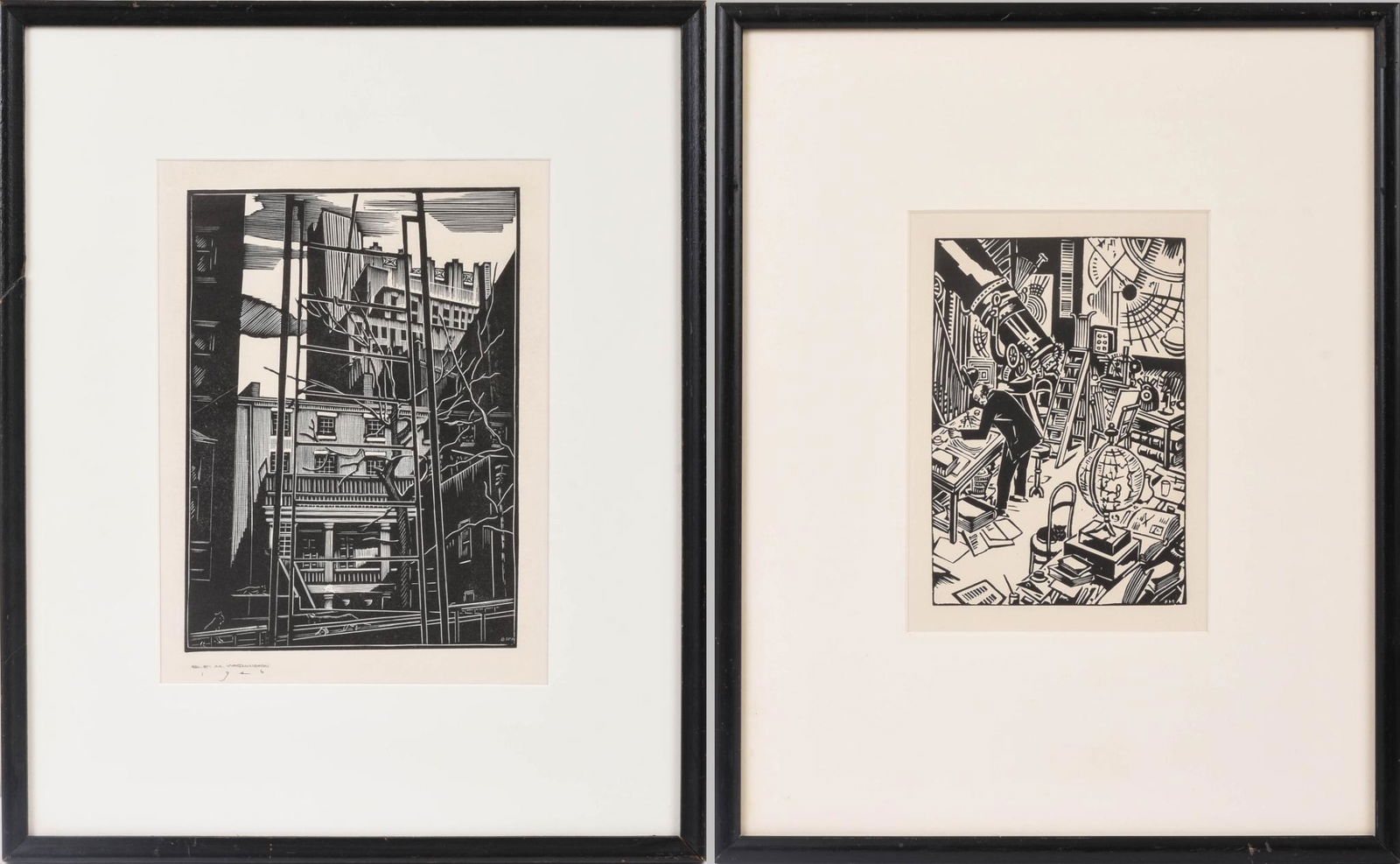 Two Mid Century Woodblock Prints. (1 of 7)