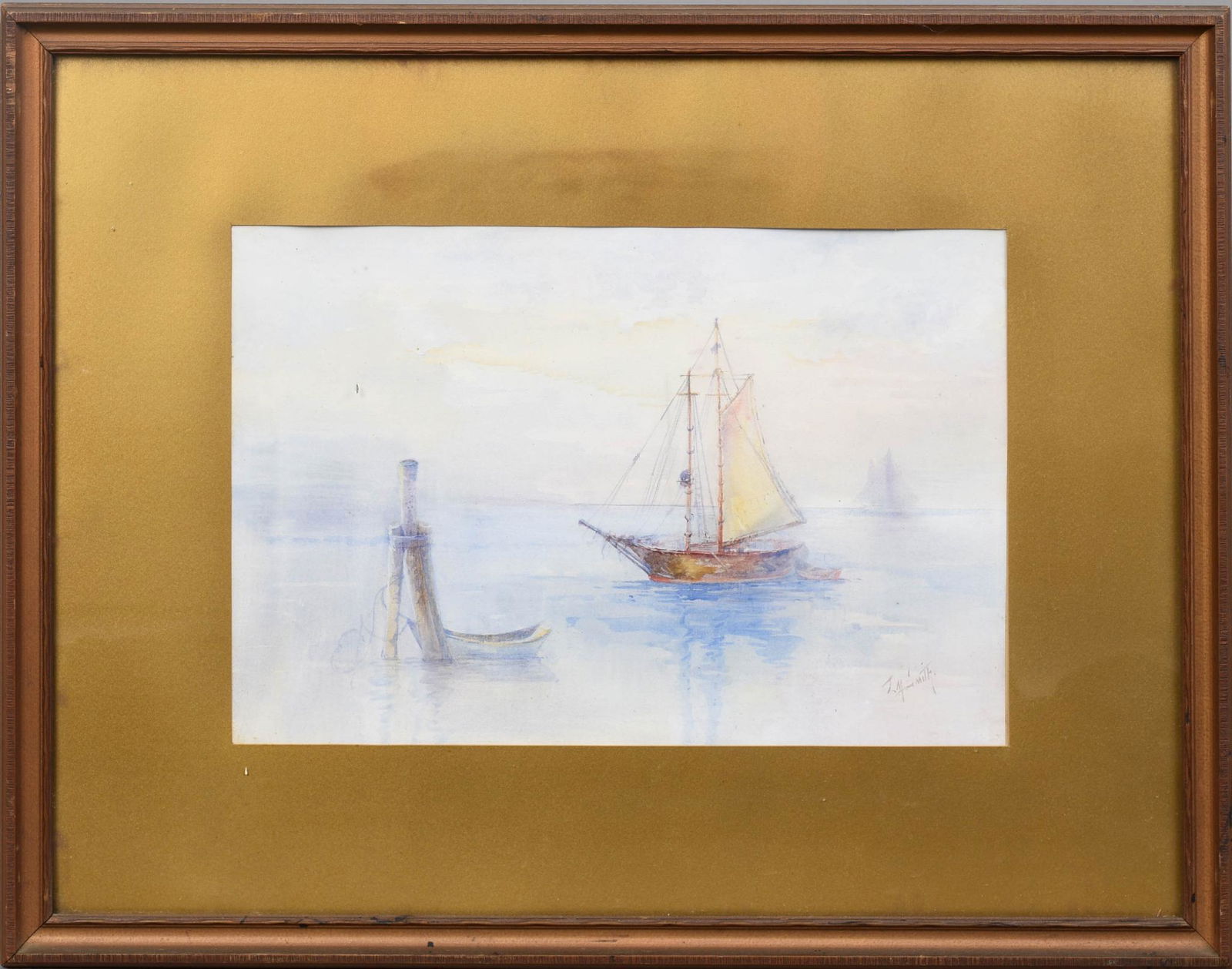 L.M. Smith. Sailboat at Mooring. (1 of 4)
