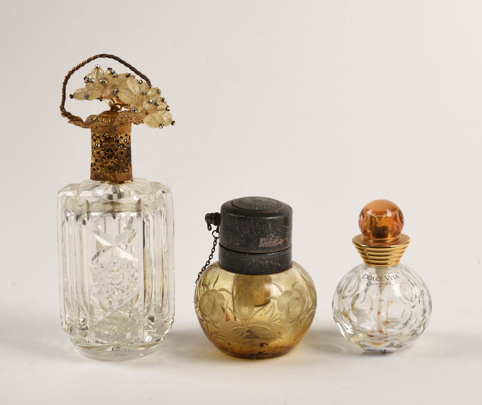 Three Glass Perfume Bottles. (1 of 2)
