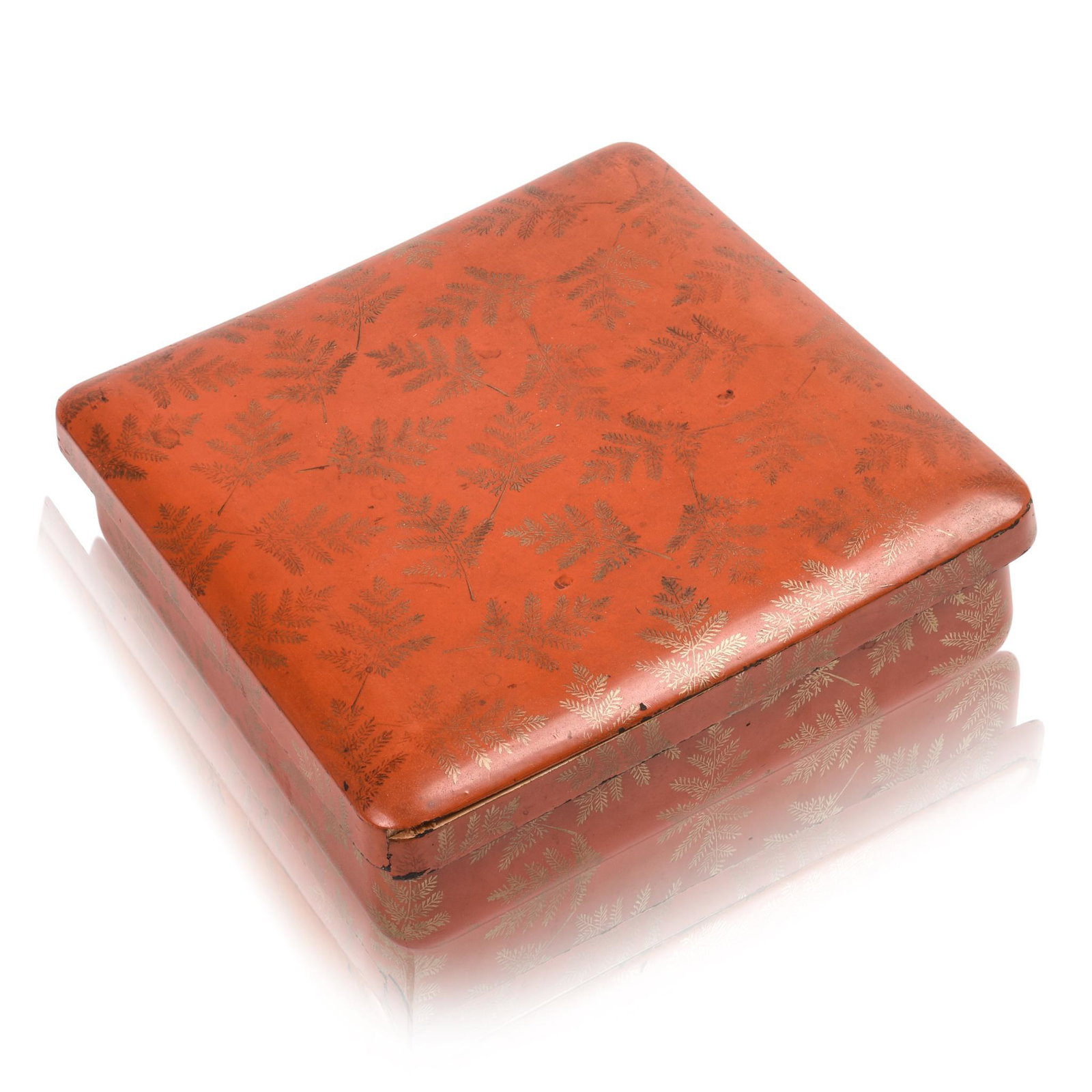 A Japanese Orange Lacquer Writing Box: Edo Period, d