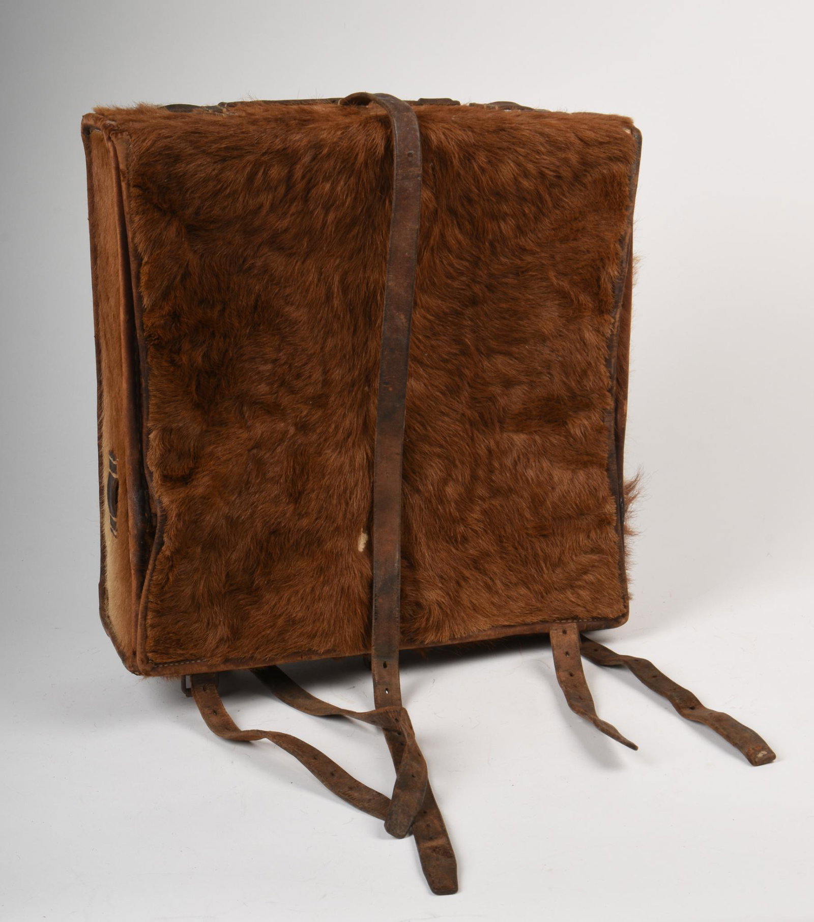 German WWII Backpack.: 15 x 15 x 5 inches. Some losses around edges.
