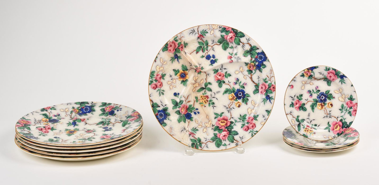 Ten 1926 Crown Ducal England Chintz Plates. (1 of 4)