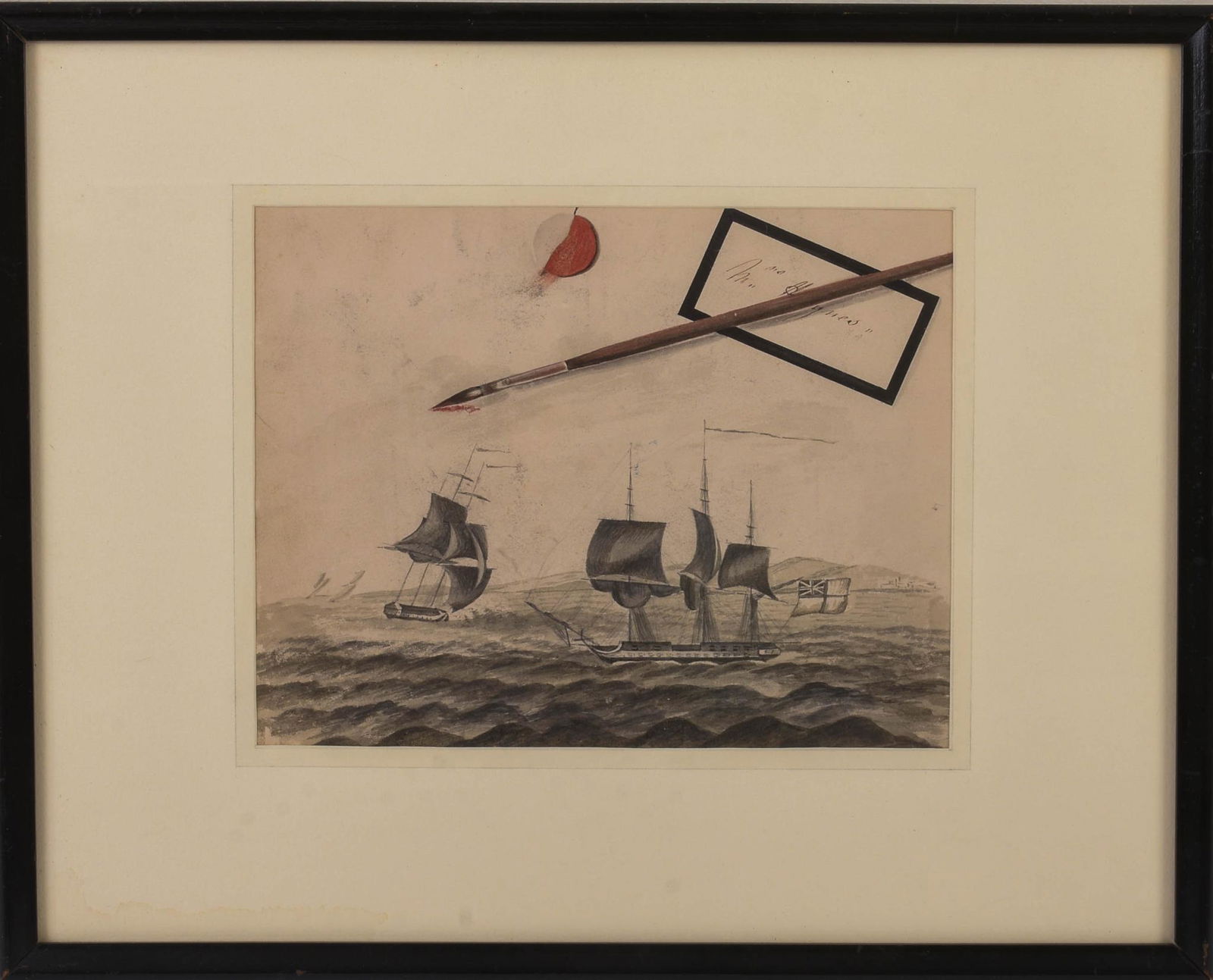 19th Century Sailor's Sketchbook Page. (1 of 2)