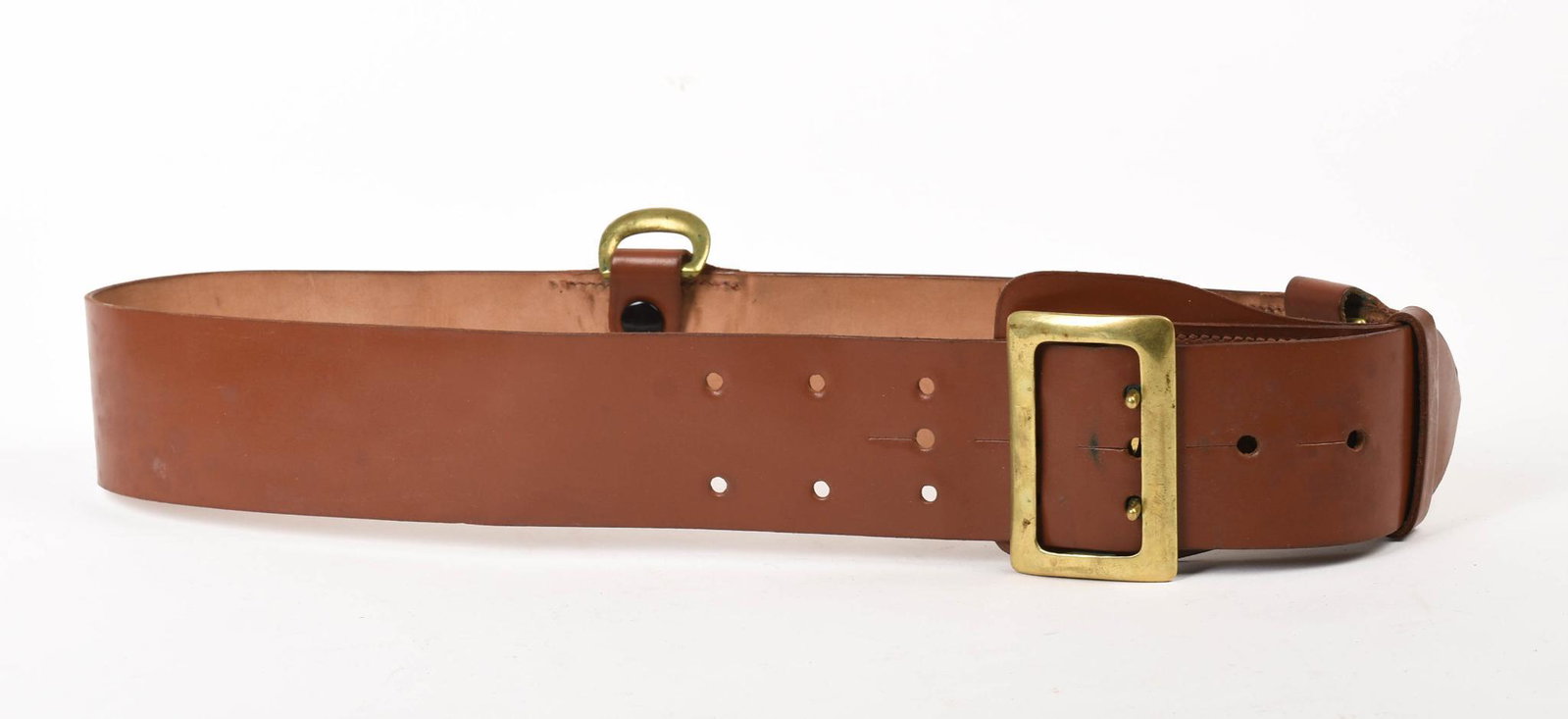 Leather Military Belt.: With two hooks for crossover strap, length 40 inches.