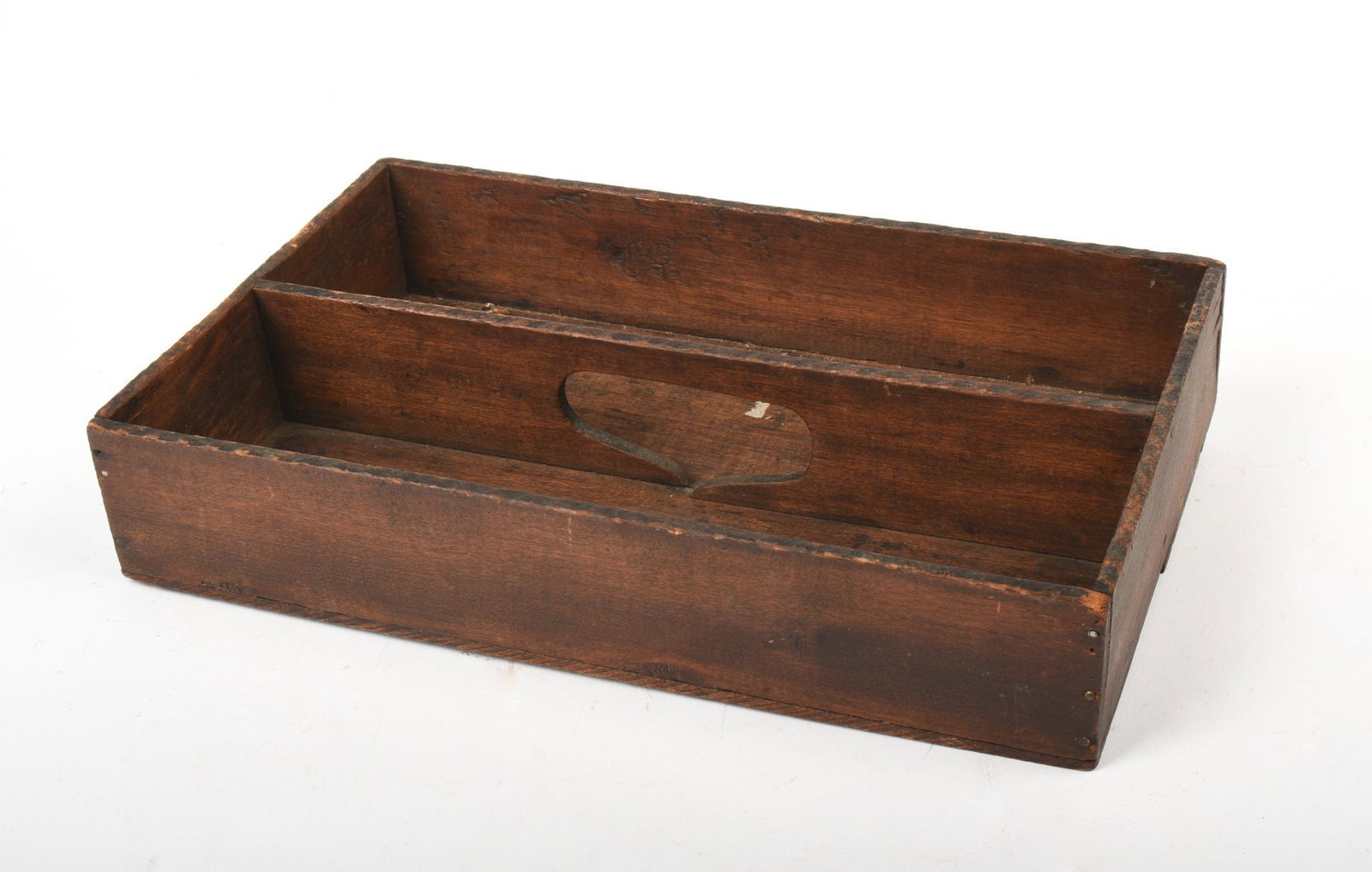 Small Knife Box in Red Paint.: 7 x 11.25 x 2 inches.