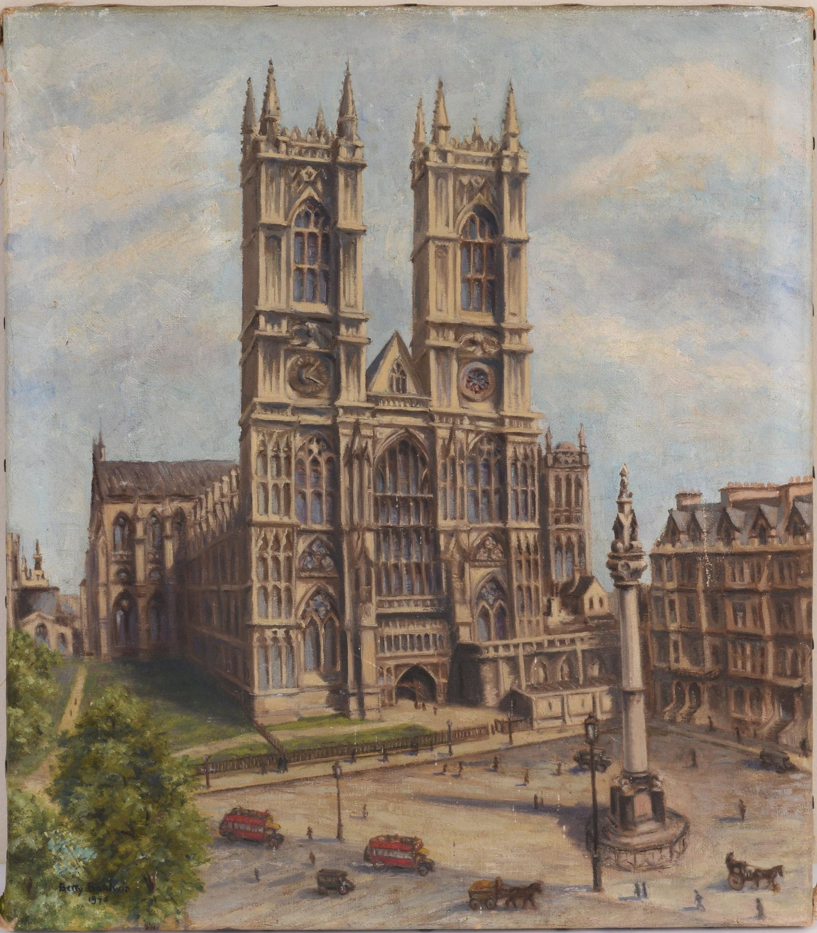 Bety Baldwin. Westminster Abbey, 1975.: Oil on canvas, 16 x 14 inches, signed and dated lower left.