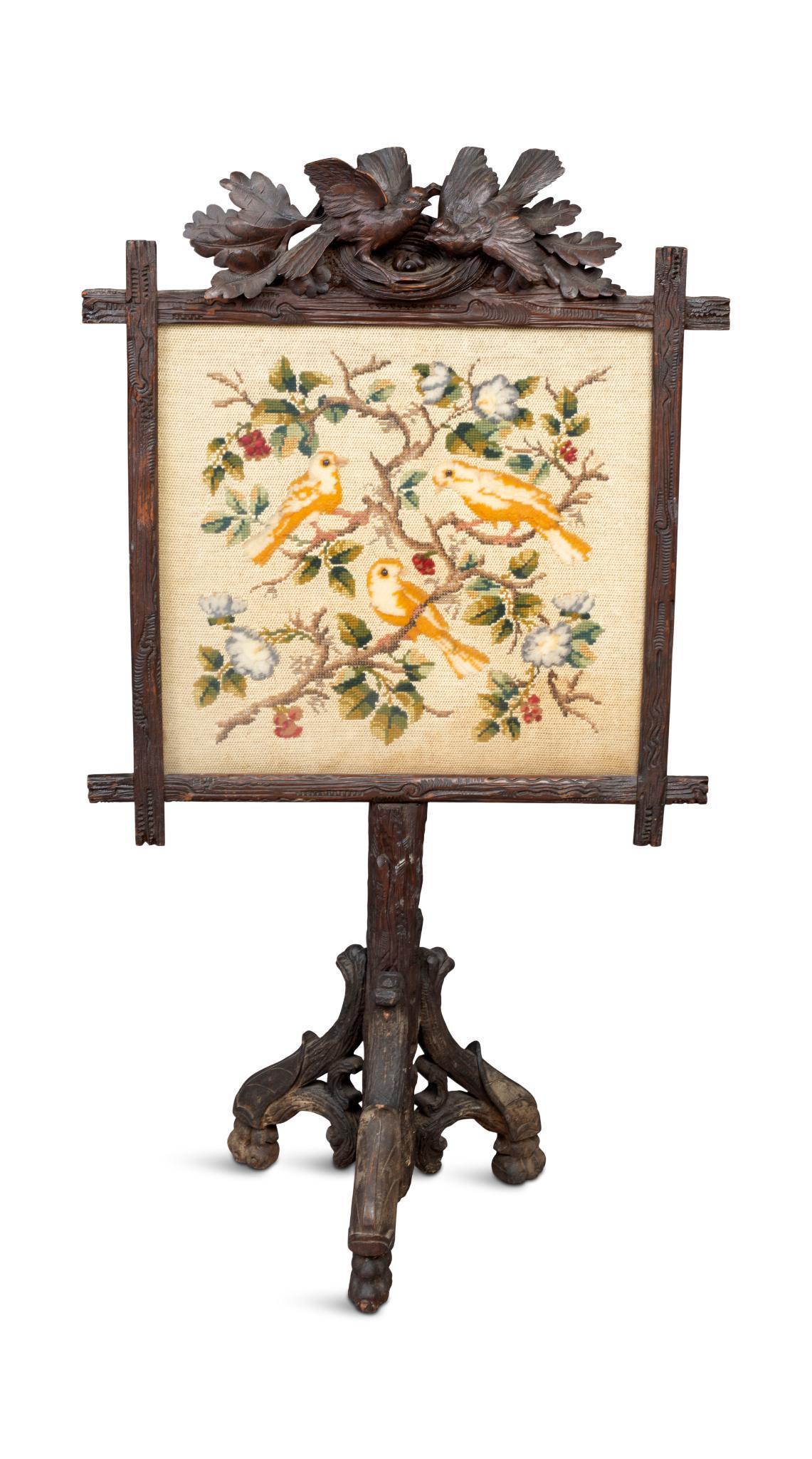 Unusual Black Forest Carved Fireplace Stand. (1 of 4)